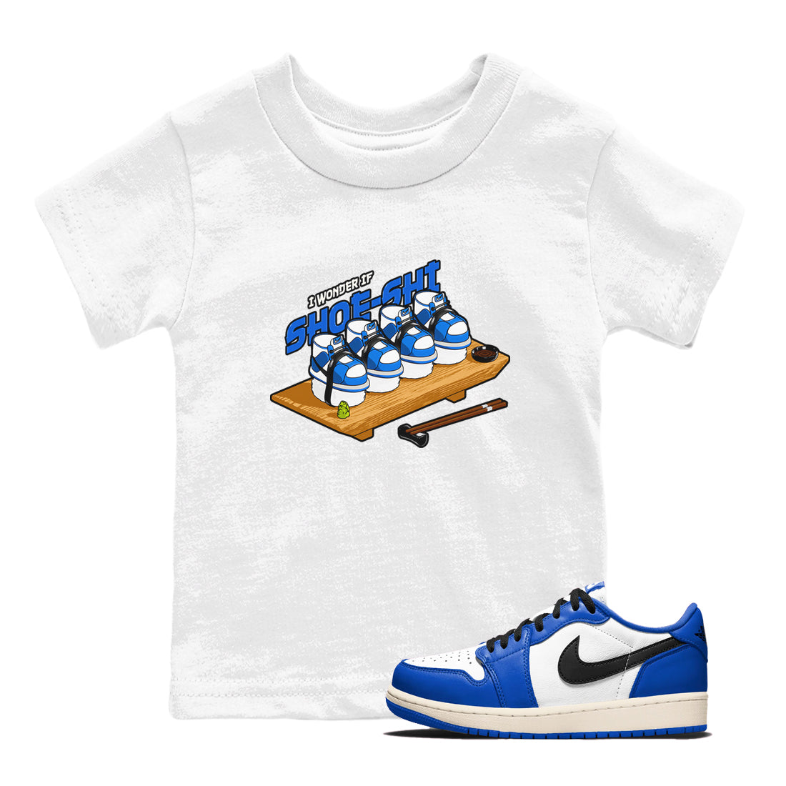 AJ1 Game Royal shirt to match jordans Shoe-Shi sneaker tees Air Jordan 1 Game Royal Drip Gear Zone baby toddler White 1 cotton Shirt