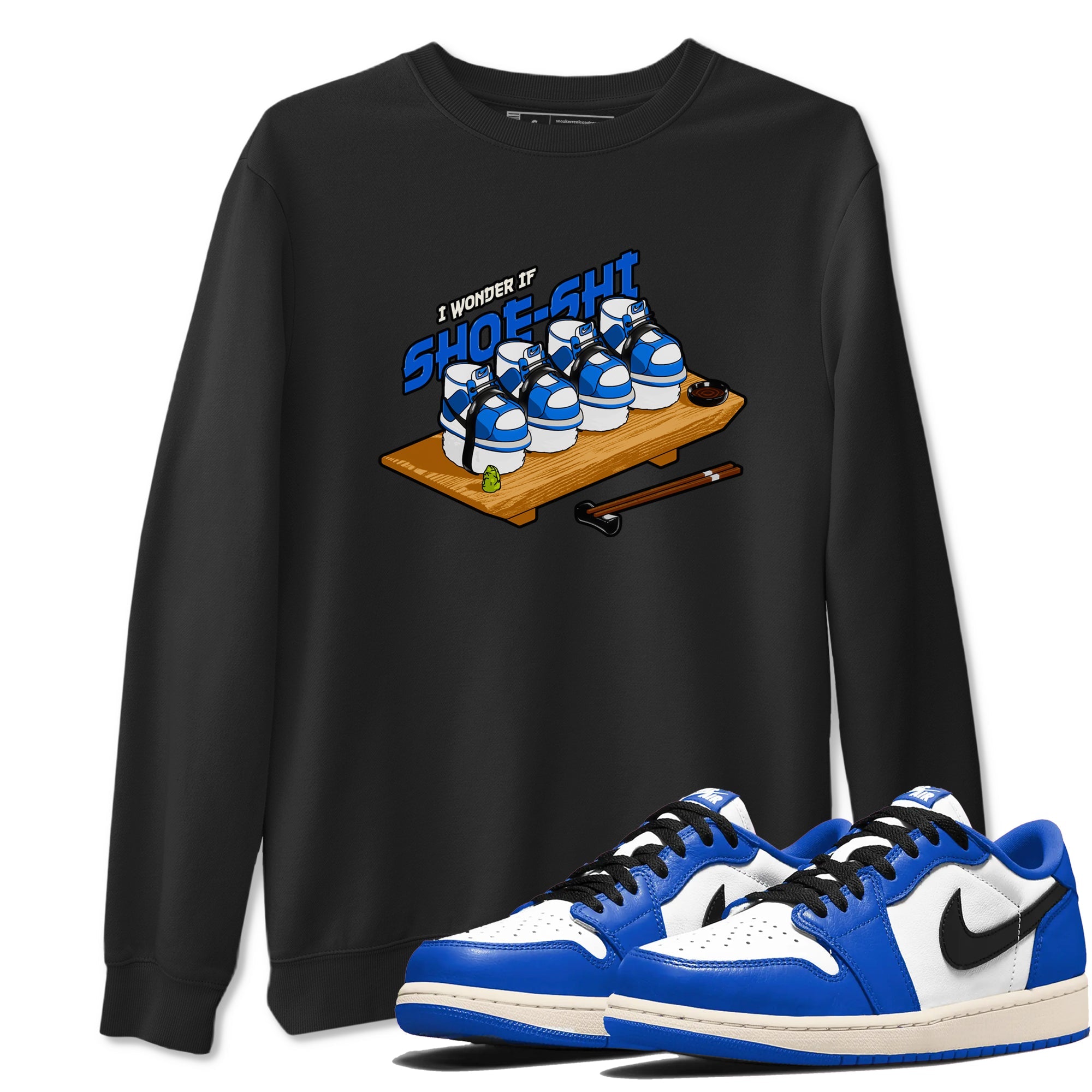 AJ1 Game Royal shirt to match jordans Shoe-Shi sneaker tees Air Jordan 1 Game Royal Drip Gear Zone unisex cotton Black 1 crew neck shirt