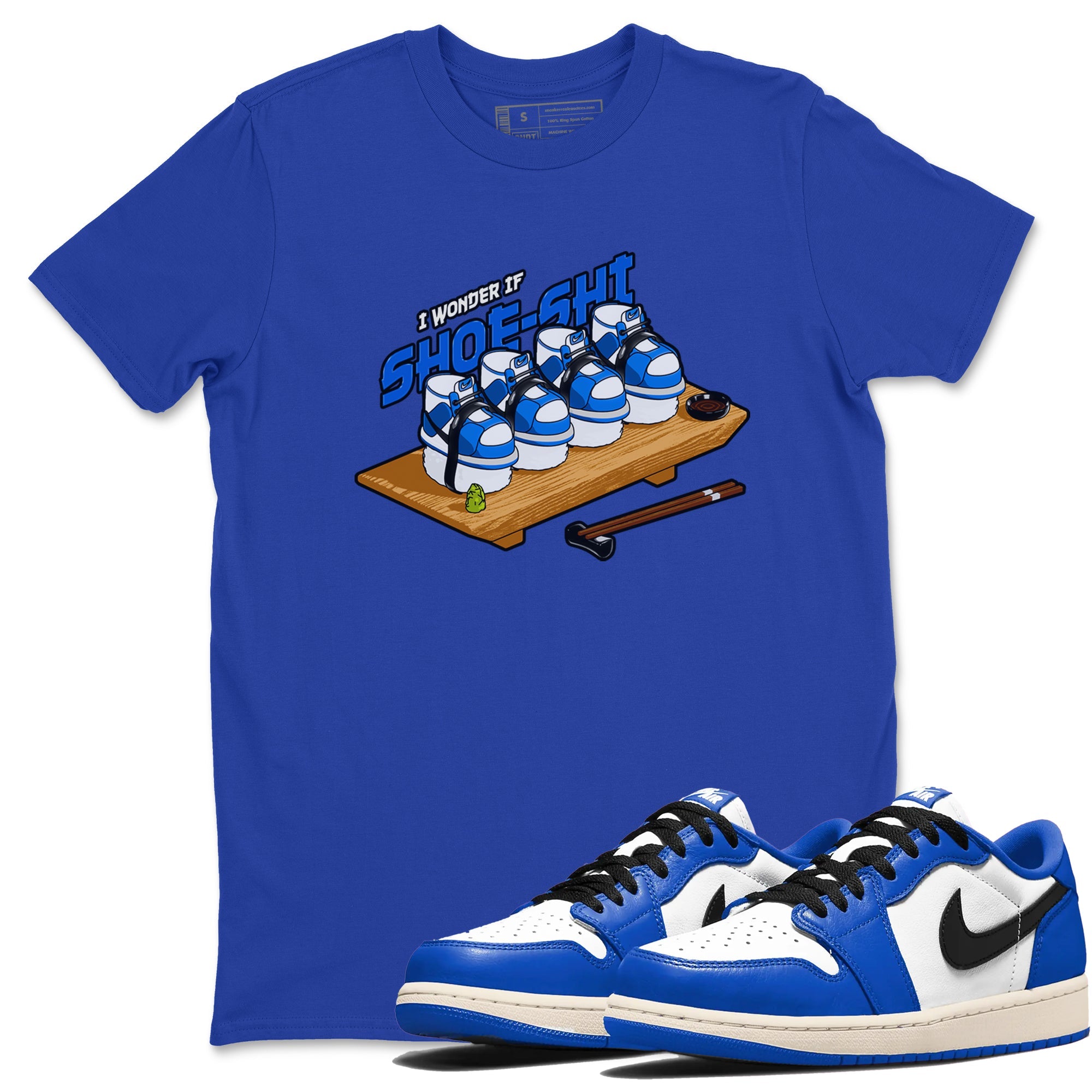 AJ1 Game Royal shirt to match jordans Shoe-Shi sneaker tees Air Jordan 1 Game Royal Drip Gear Zone unisex cotton Royal Blue 1 crew neck shirt