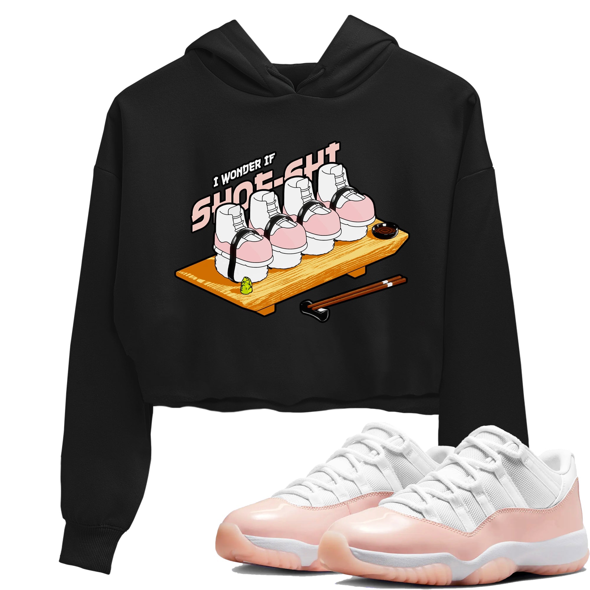 11s Legend Pink shirts to match jordans Shoe-Shi sneaker match tees Air Jordan 11 Legend Pink Drip Gear Zone streetwear brand Black 1 crop tee