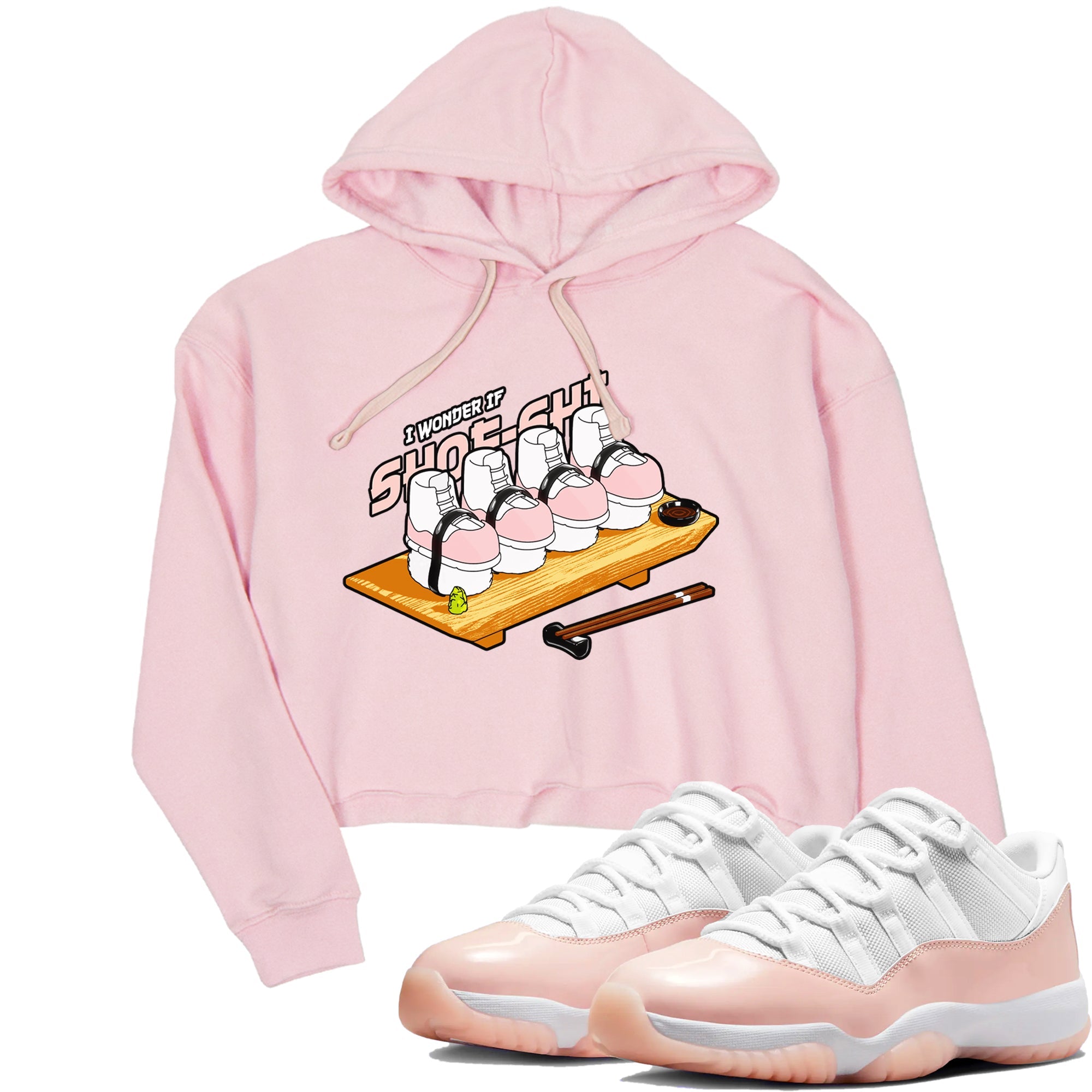 11s Legend Pink shirts to match jordans Shoe-Shi sneaker match tees Air Jordan 11 Legend Pink Drip Gear Zone streetwear brand Pink 1 crop tee