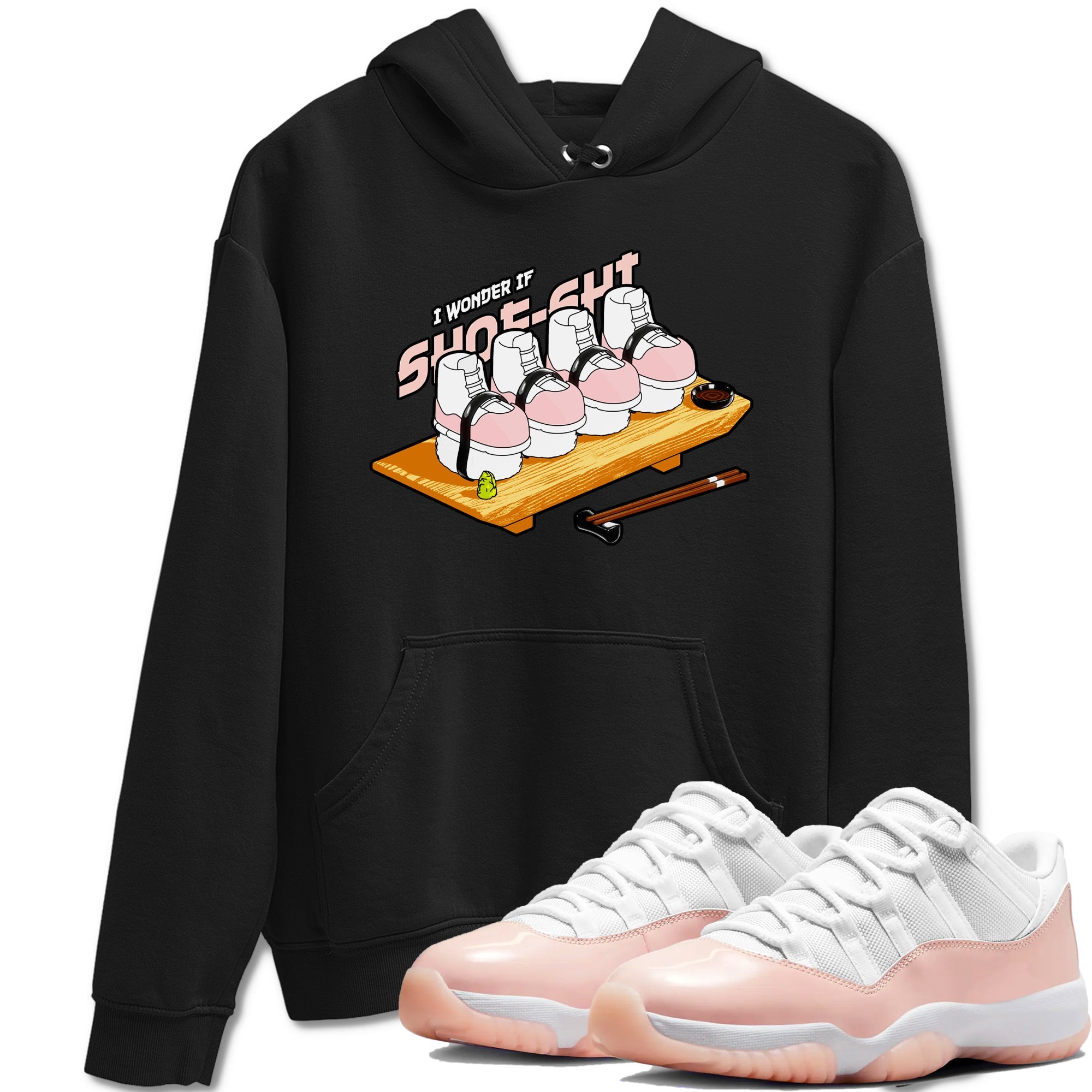 11s Legend Pink shirts to match jordans Shoe-Shi sneaker match tees Air Jordan 11 Legend Pink Drip Gear Zone streetwear brand Black 1 unisex cotton tee
