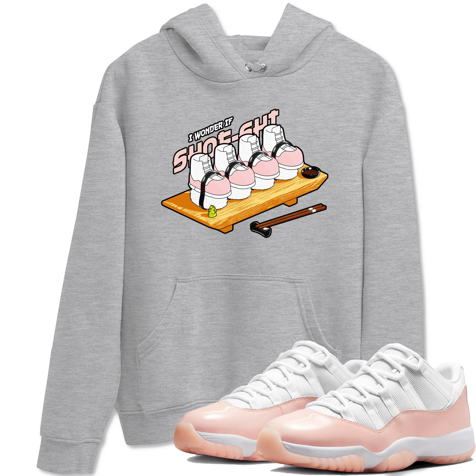 11s Legend Pink shirts to match jordans Shoe-Shi sneaker match tees Air Jordan 11 Legend Pink Drip Gear Zone streetwear brand Heather Grey 1 unisex cotton tee