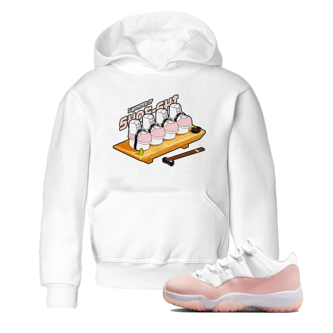 11s Legend Pink shirts to match jordans Shoe-Shi sneaker match tees Air Jordan 11 Legend Pink Drip Gear Zone streetwear brand Baby and Youth White 1 cotton tee