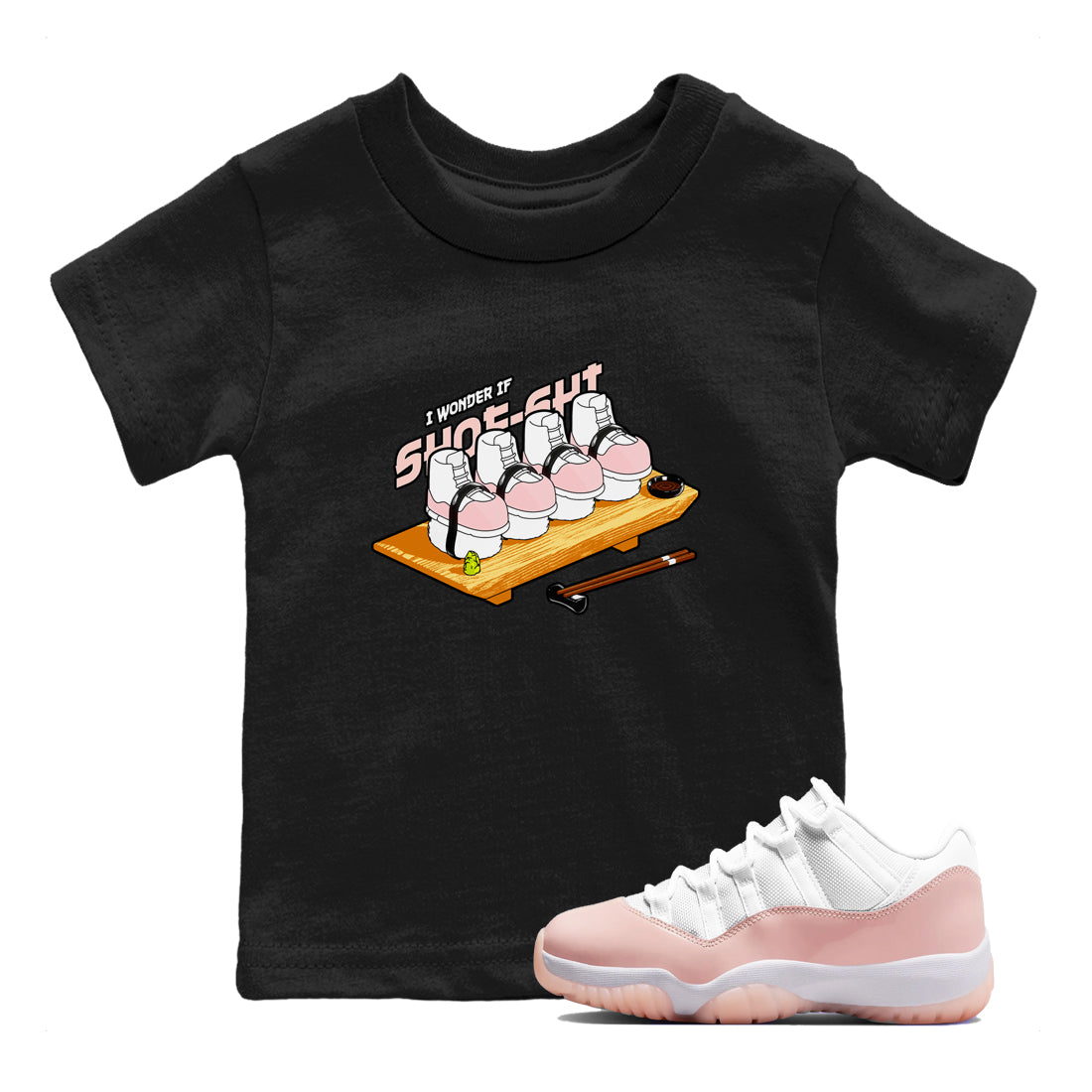 11s Legend Pink shirts to match jordans Shoe-Shi sneaker match tees Air Jordan 11 Legend Pink Drip Gear Zone streetwear brand Baby and Youth Black 1 cotton tee