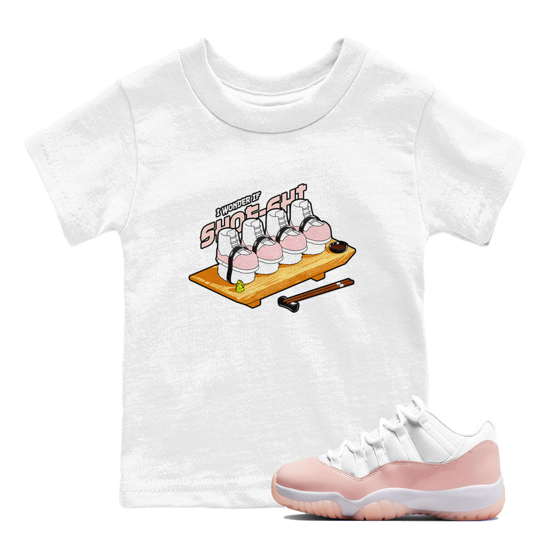 11s Legend Pink shirts to match jordans Shoe-Shi sneaker match tees Air Jordan 11 Legend Pink Drip Gear Zone streetwear brand Baby and Youth White 1 cotton tee