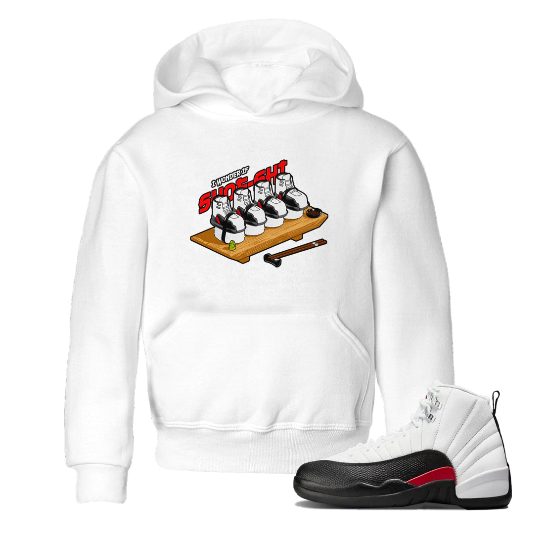 12s Taxi Flip shirts to match jordans Shoe-Shi sneaker match tees Air Jordan 12 Taxi Flip Drip Gear Zone streetwear brand Baby and Youth White 1 cotton tee