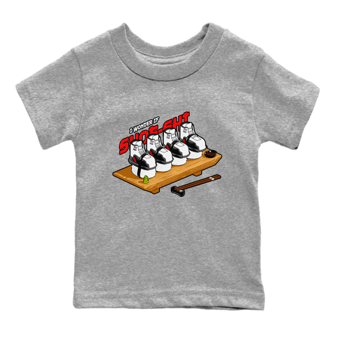 12s Taxi Flip shirts to match jordans Shoe-Shi sneaker match tees Air Jordan 12 Taxi Flip Drip Gear Zone streetwear brand Baby and Youth Heather Grey 2 cotton tee