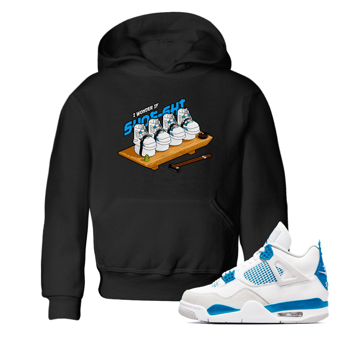 Air Jordan 4 Industrial Blue shirt to match jordans Shoe-Shi sneaker tees Air Jordan 4 Military Blue Drip Gear Zone baby toddler Black 1 cotton Shirt