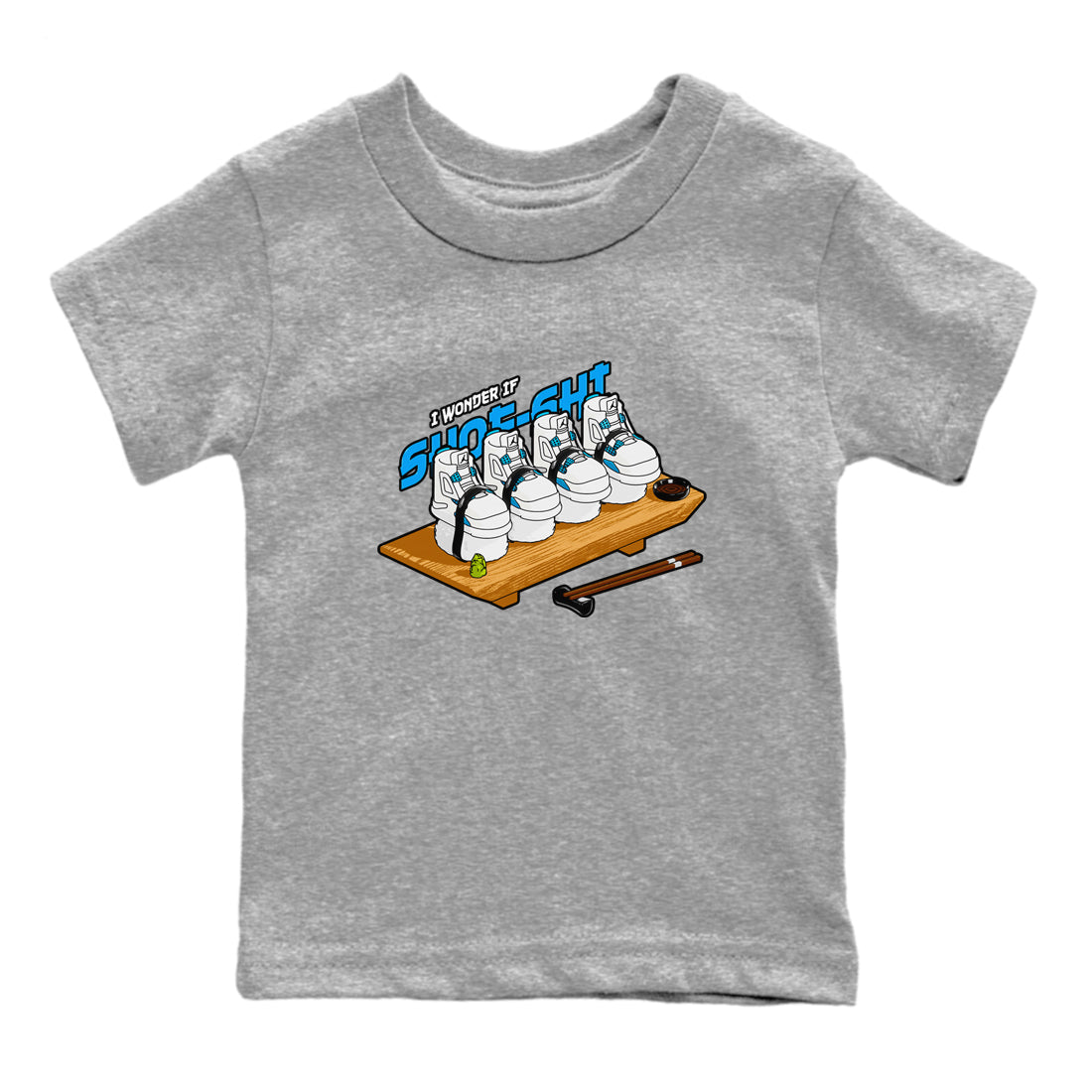 Air Jordan 4 Industrial Blue shirt to match jordans Shoe-Shi sneaker tees Air Jordan 4 Military Blue Drip Gear Zone baby toddler Heather Grey 2 cotton Shirt