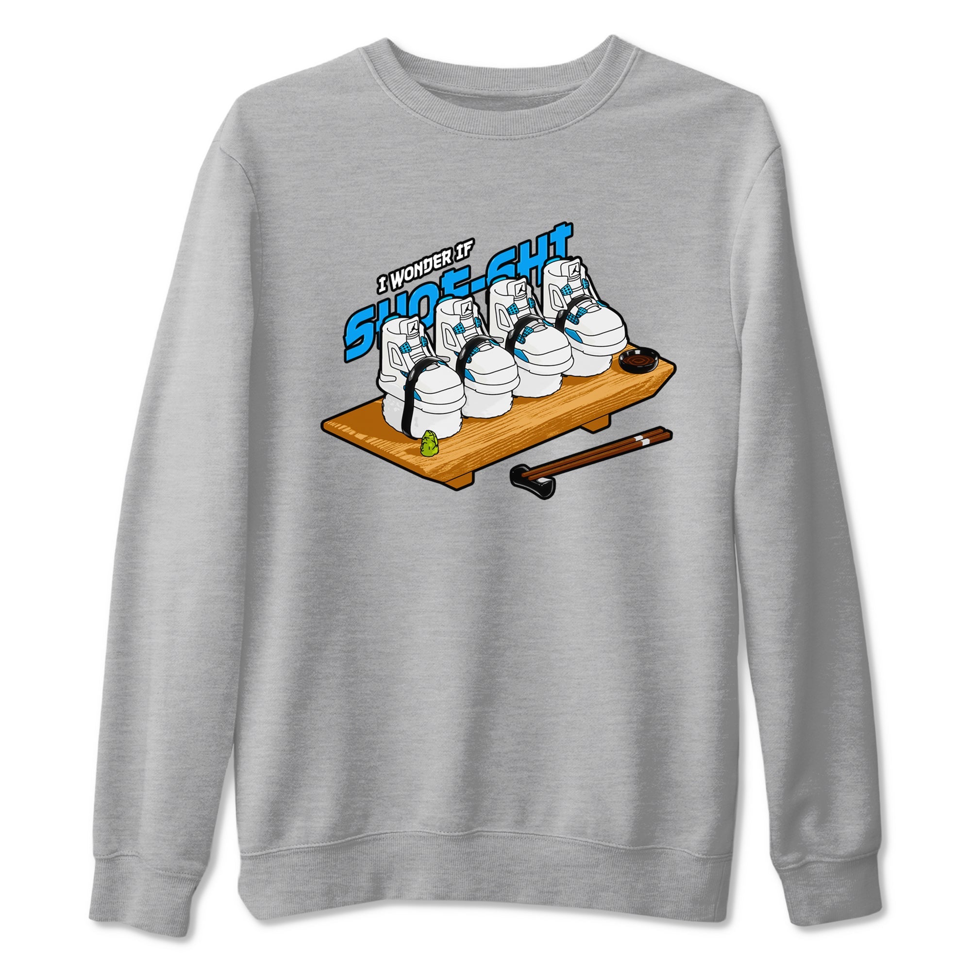 Air Jordan 4 Industrial Blue shirt to match jordans Shoe-Shi sneaker tees Air Jordan 4 Military Blue Drip Gear Zone unisex cotton Heather Grey 2 crew neck shirt