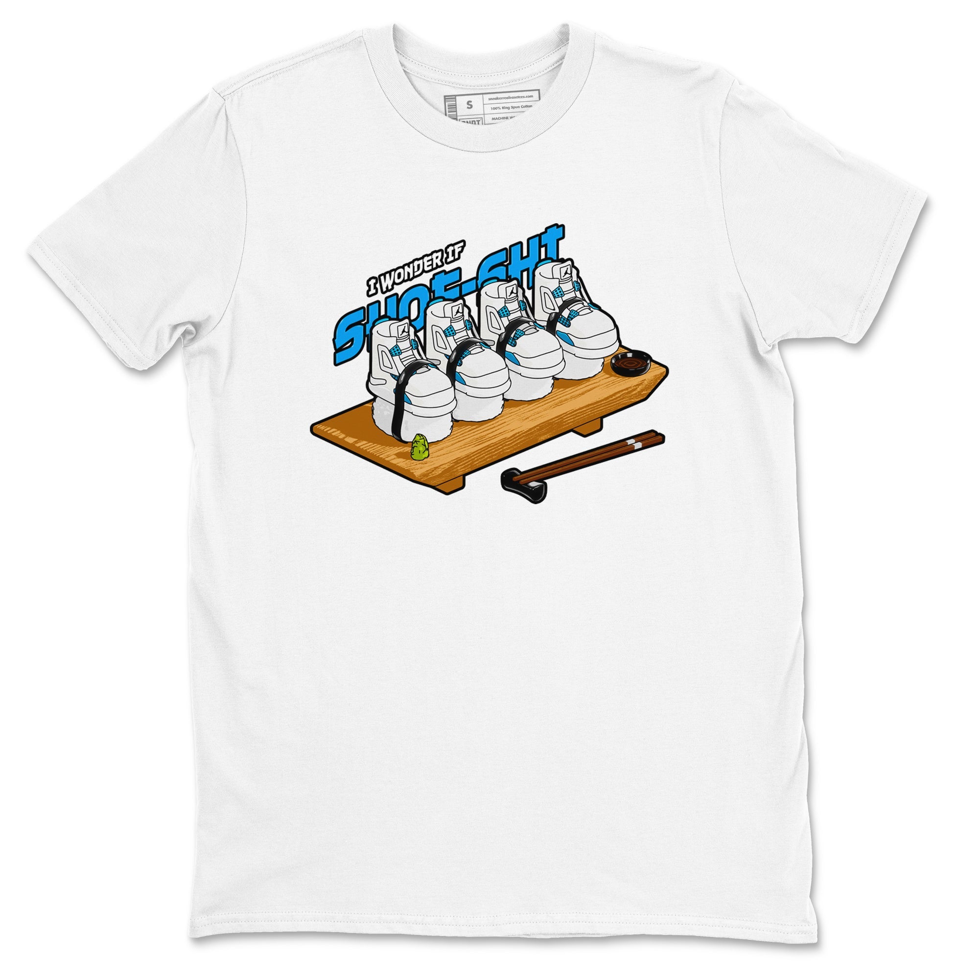 Air Jordan 4 Industrial Blue shirt to match jordans Shoe-Shi sneaker tees Air Jordan 4 Military Blue Drip Gear Zone unisex cotton White 2 crew neck shirt