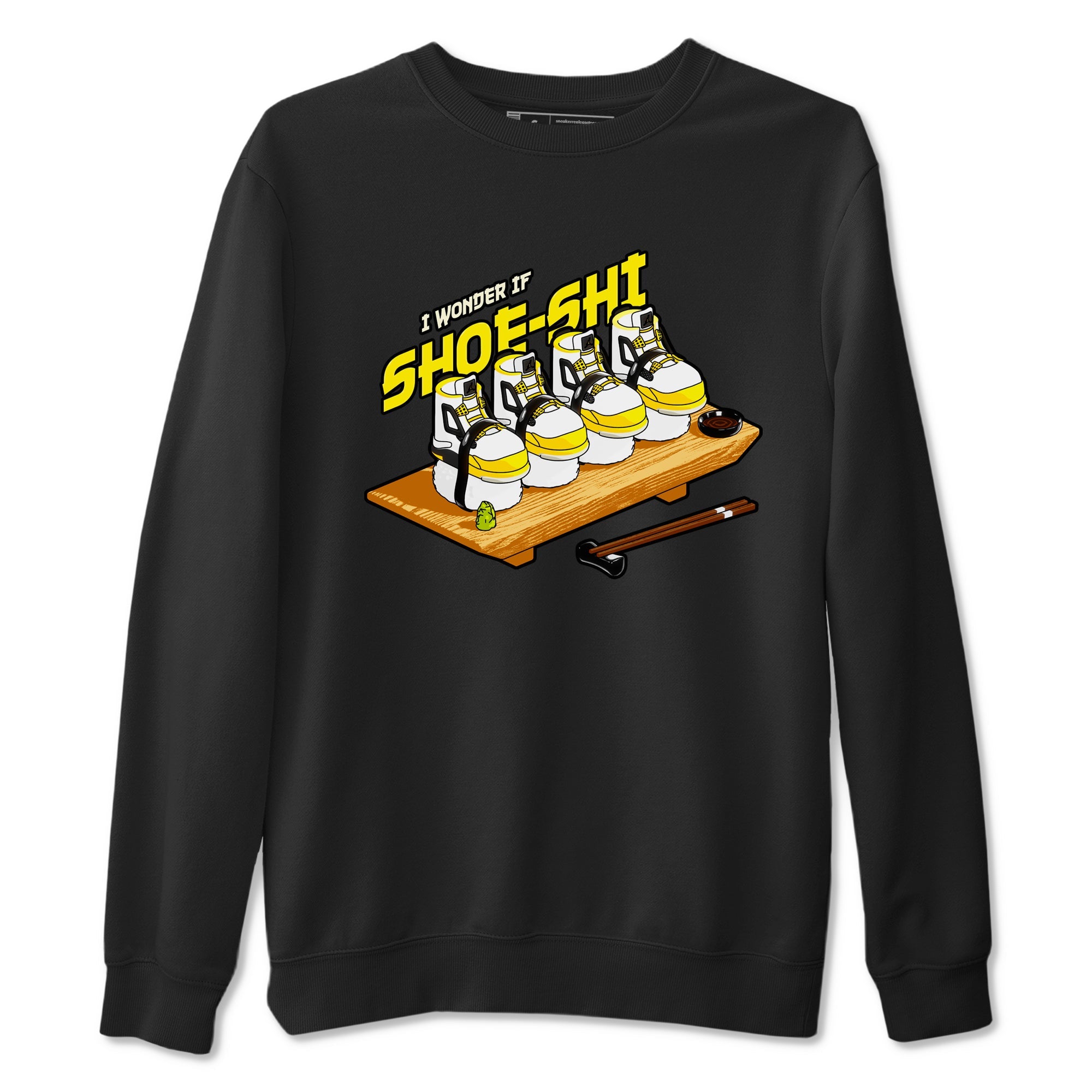 AJ4 Vivid Sulfur shirt to match jordans Shoe-Shi sneaker tees Air Jordan 4 Vivid Sulfur Drip Gear Zone unisex cotton Black 2 crew neck shirt