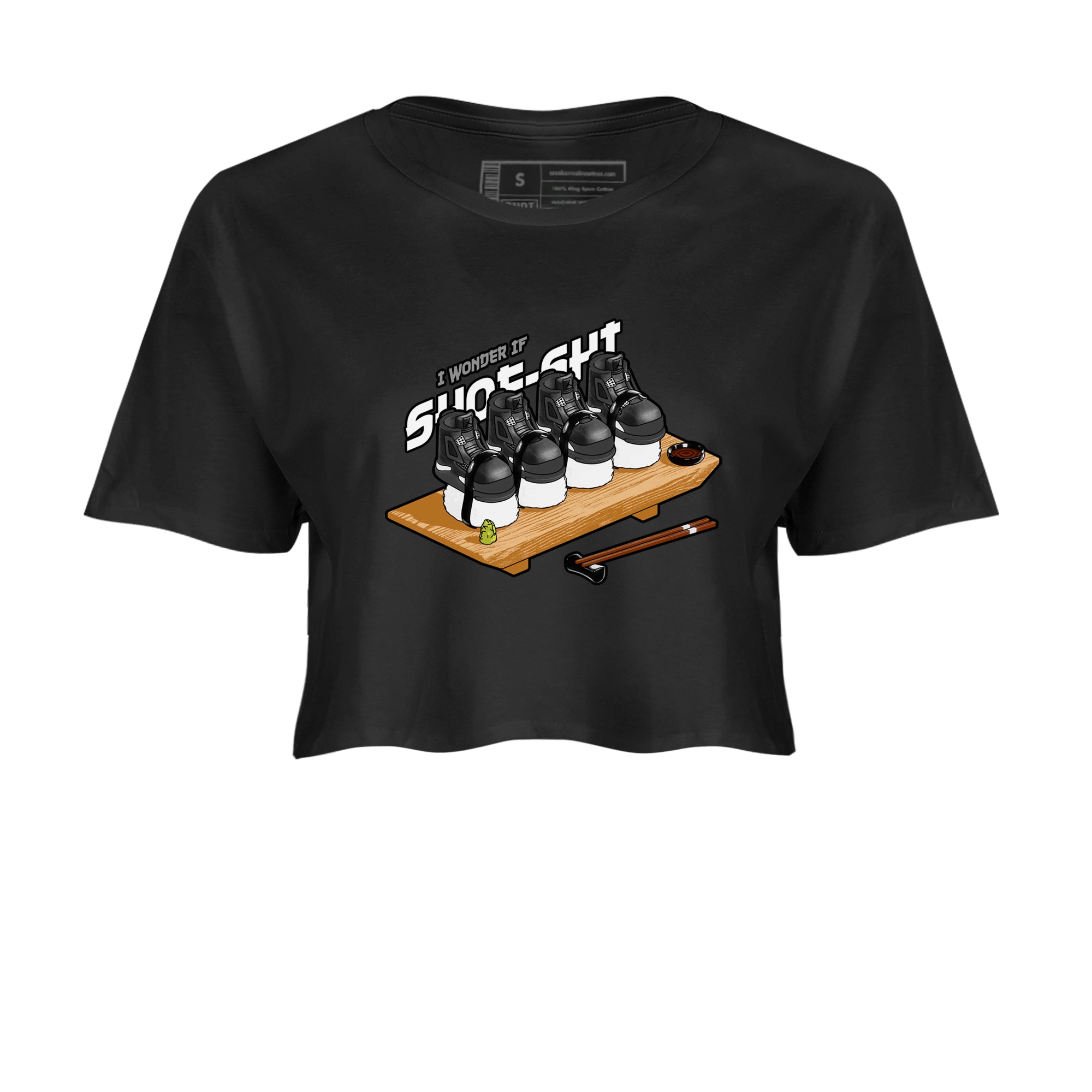 4s White Thunder shirts to match jordans Shoe-Shi sneaker match tees Air Jordan 4 White Thunder Drip Gear Zone unisex cotton Black 2 Crop Shirts