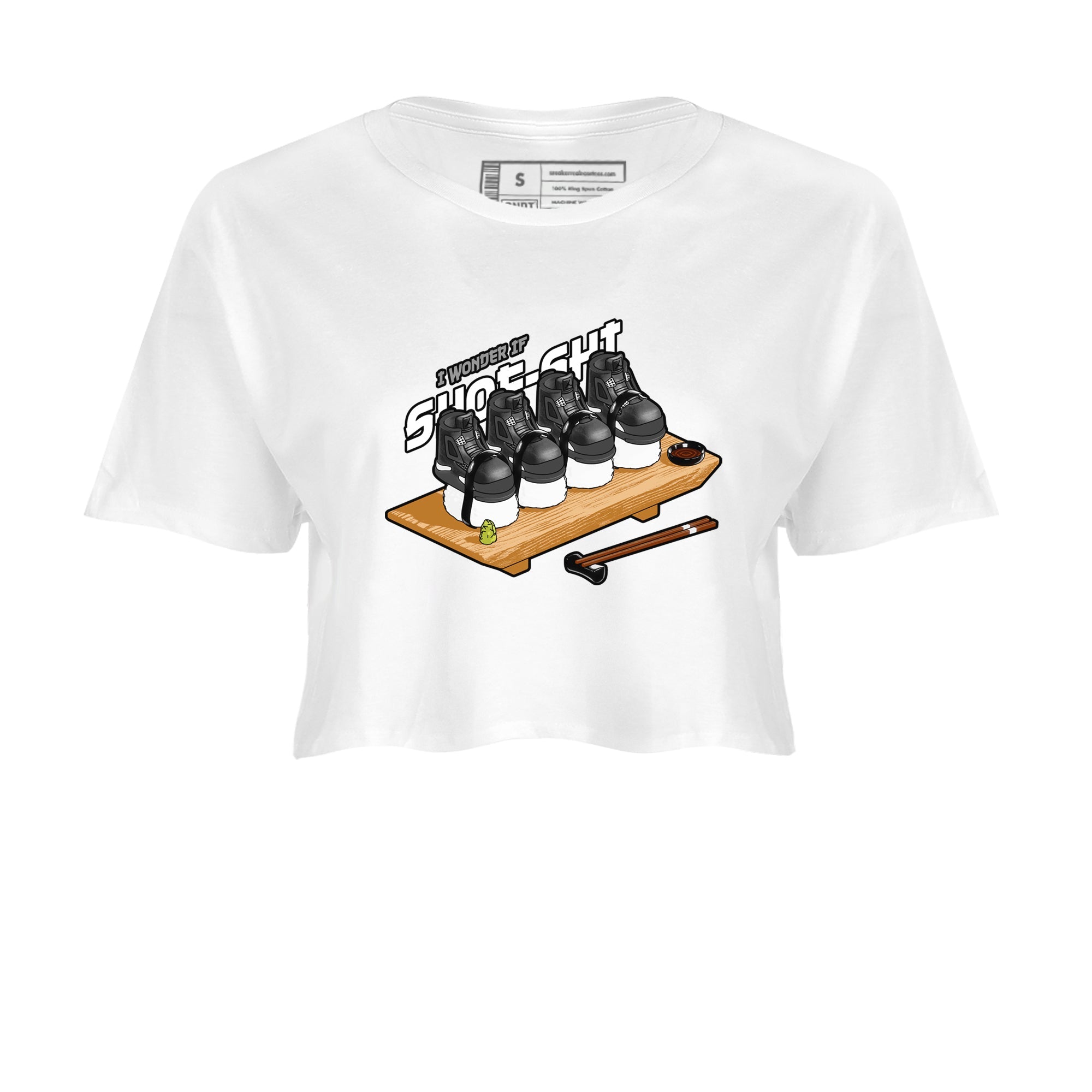4s White Thunder shirts to match jordans Shoe-Shi sneaker match tees Air Jordan 4 White Thunder Drip Gear Zone unisex cotton White 2 Crop Shirts