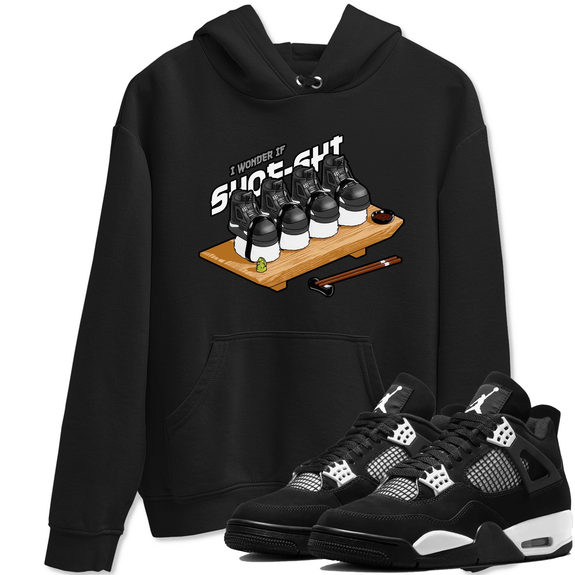 4s White Thunder shirts to match jordans Shoe-Shi sneaker match tees Air Jordan 4 White Thunder Drip Gear Zone unisex cotton Black 1 crew neck shirts