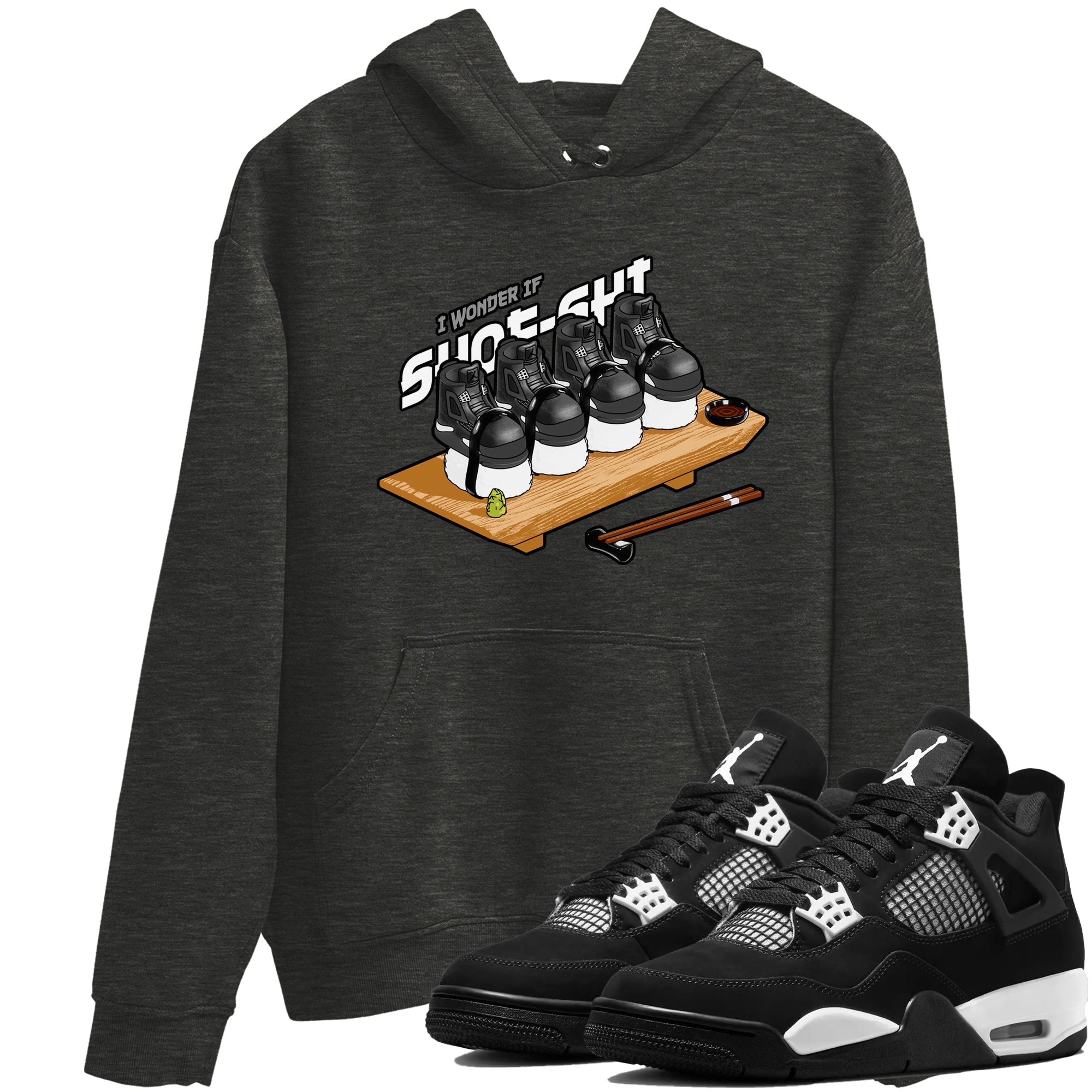 4s White Thunder shirts to match jordans Shoe-Shi sneaker match tees Air Jordan 4 White Thunder Drip Gear Zone unisex cotton Charcoal Heather 1 crew neck shirts