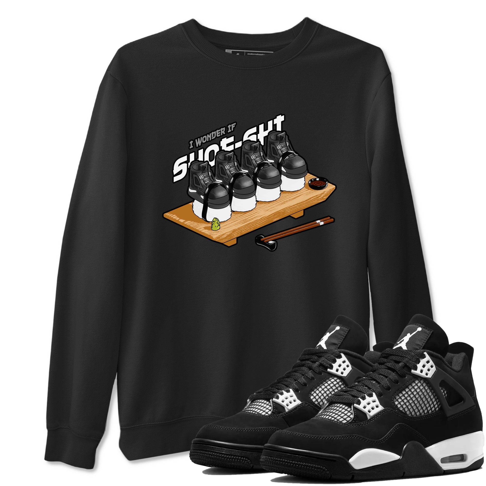 4s White Thunder shirts to match jordans Shoe-Shi sneaker match tees Air Jordan 4 White Thunder Drip Gear Zone unisex cotton Black 1 crew neck shirts