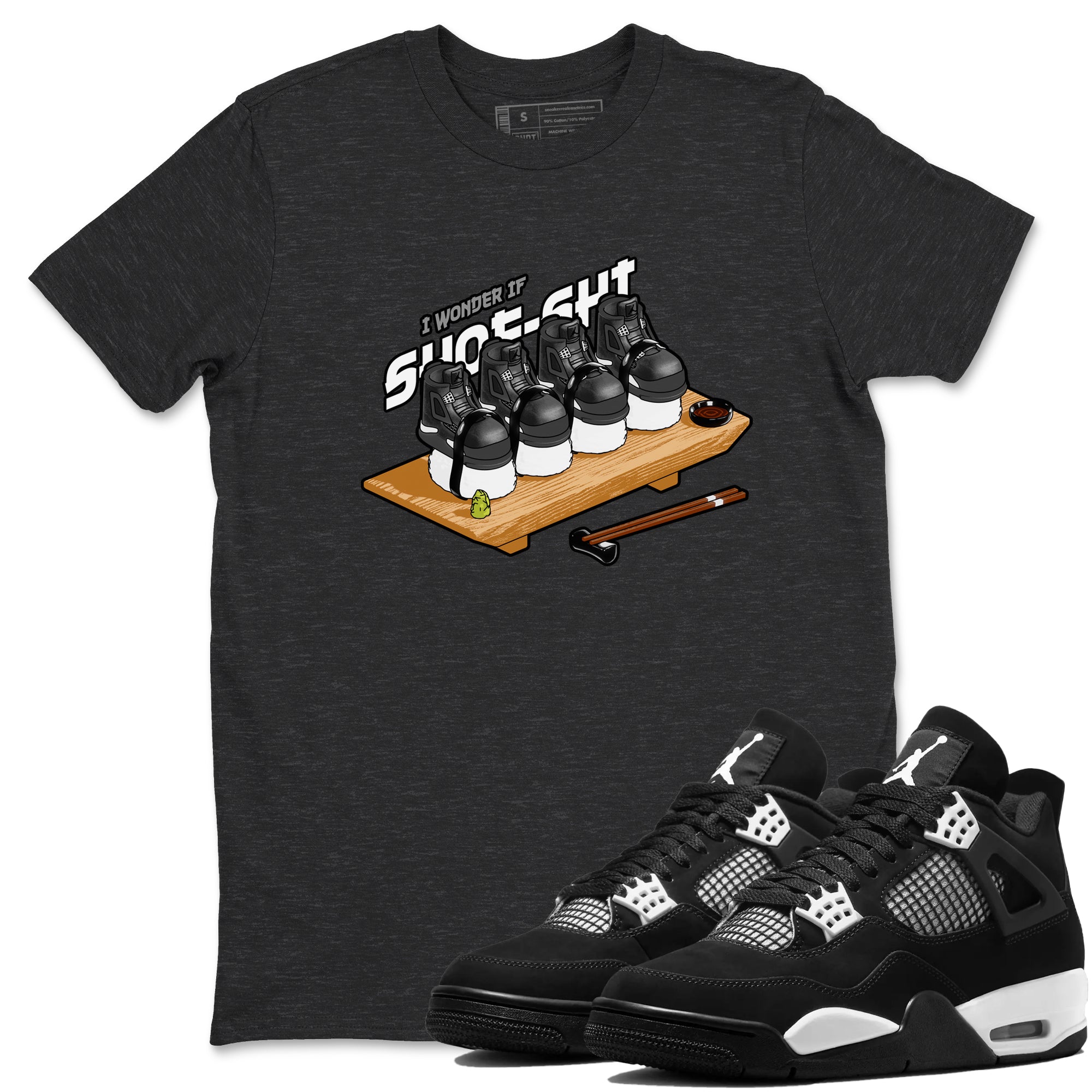 4s White Thunder shirts to match jordans Shoe-Shi sneaker match tees Air Jordan 4 White Thunder Drip Gear Zone unisex cotton Charcoal Heather 1 crew neck shirts