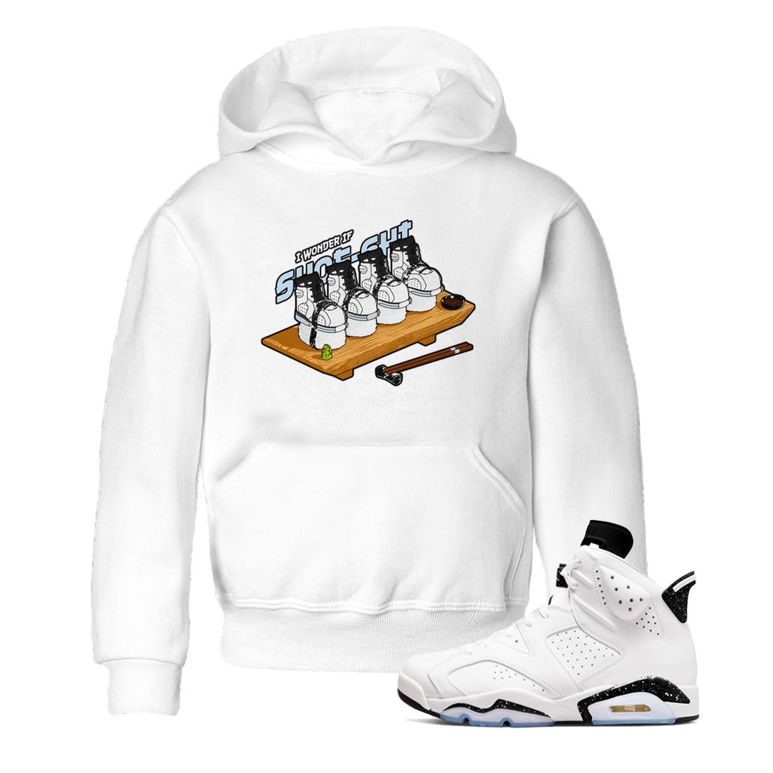 AJ6 White Black shirts to match jordans Shoe-Shi sneaker match tees Air Jordan 6 White Black Drip Gear Zone streetwear brand Baby and Youth White 1 cotton tee