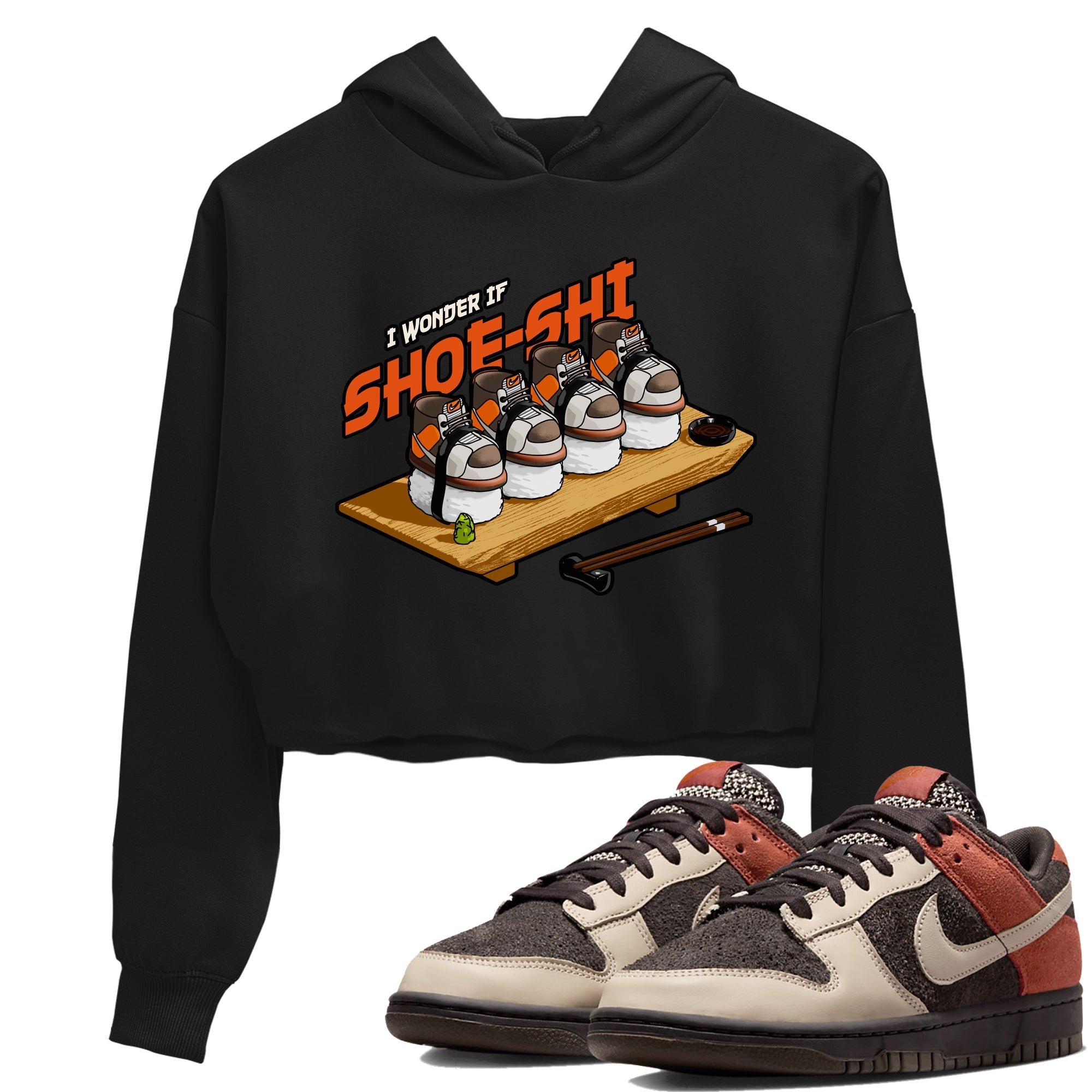 Dunk Red Panda shirt to match jordans Shoe-Shi sneaker tees Dunk Red Panda Drip Gear Zone Black 1 Crop T-Shirt
