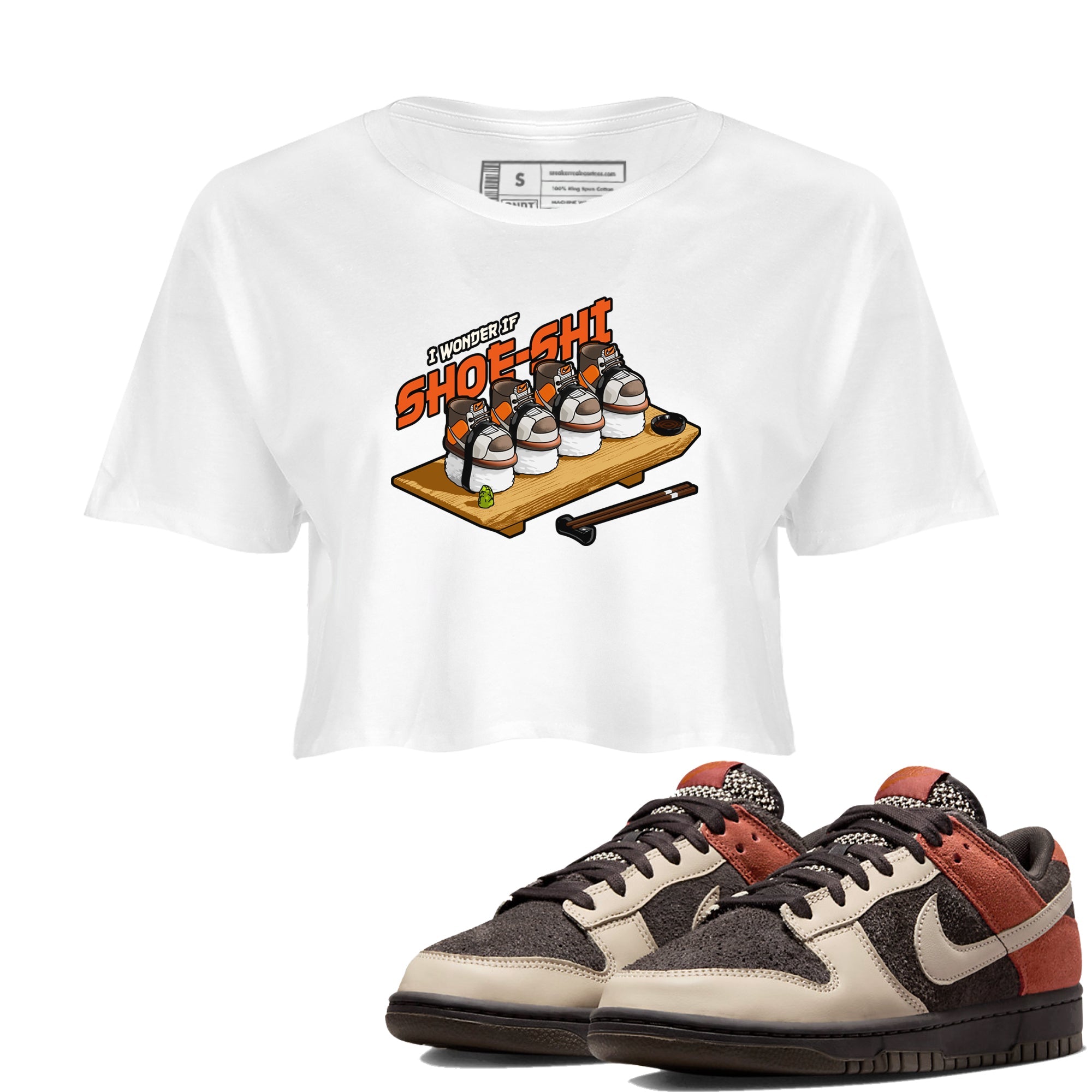 Dunk Red Panda shirt to match jordans Shoe-Shi sneaker tees Dunk Red Panda Drip Gear Zone White 1 Crop T-Shirt