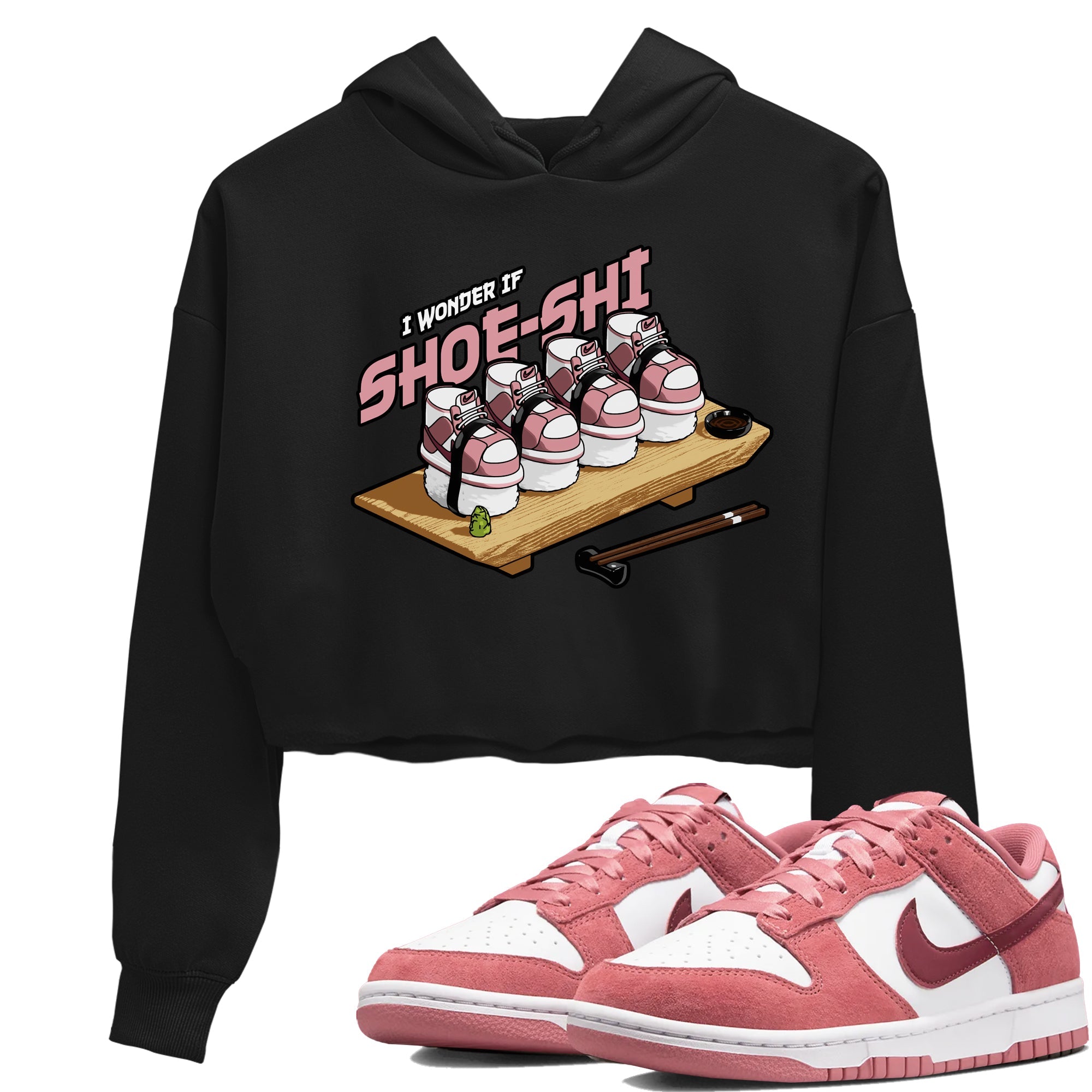 Dunk Valentines Day 2024 shirt to match jordans Shoe-Shi sneaker tees Dunk Happy Valentines Day 2024 Drip Gear Zone Black 1 Crop T-Shirt