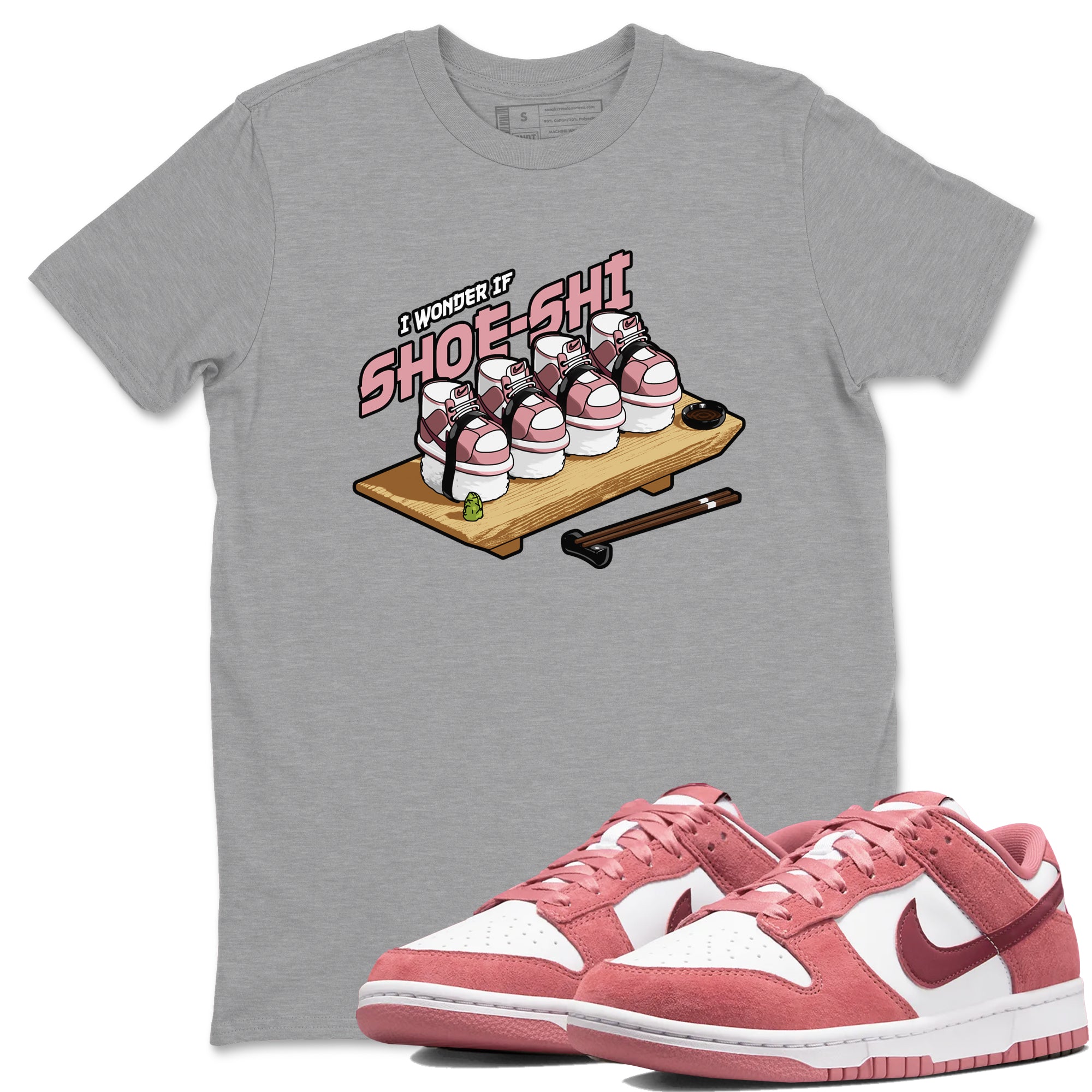 Dunk Valentines Day 2024 shirt to match jordans Shoe-Shi sneaker tees Dunk Happy Valentines Day 2024 Drip Gear Zone Unisex Heather Grey 1 T-Shirt