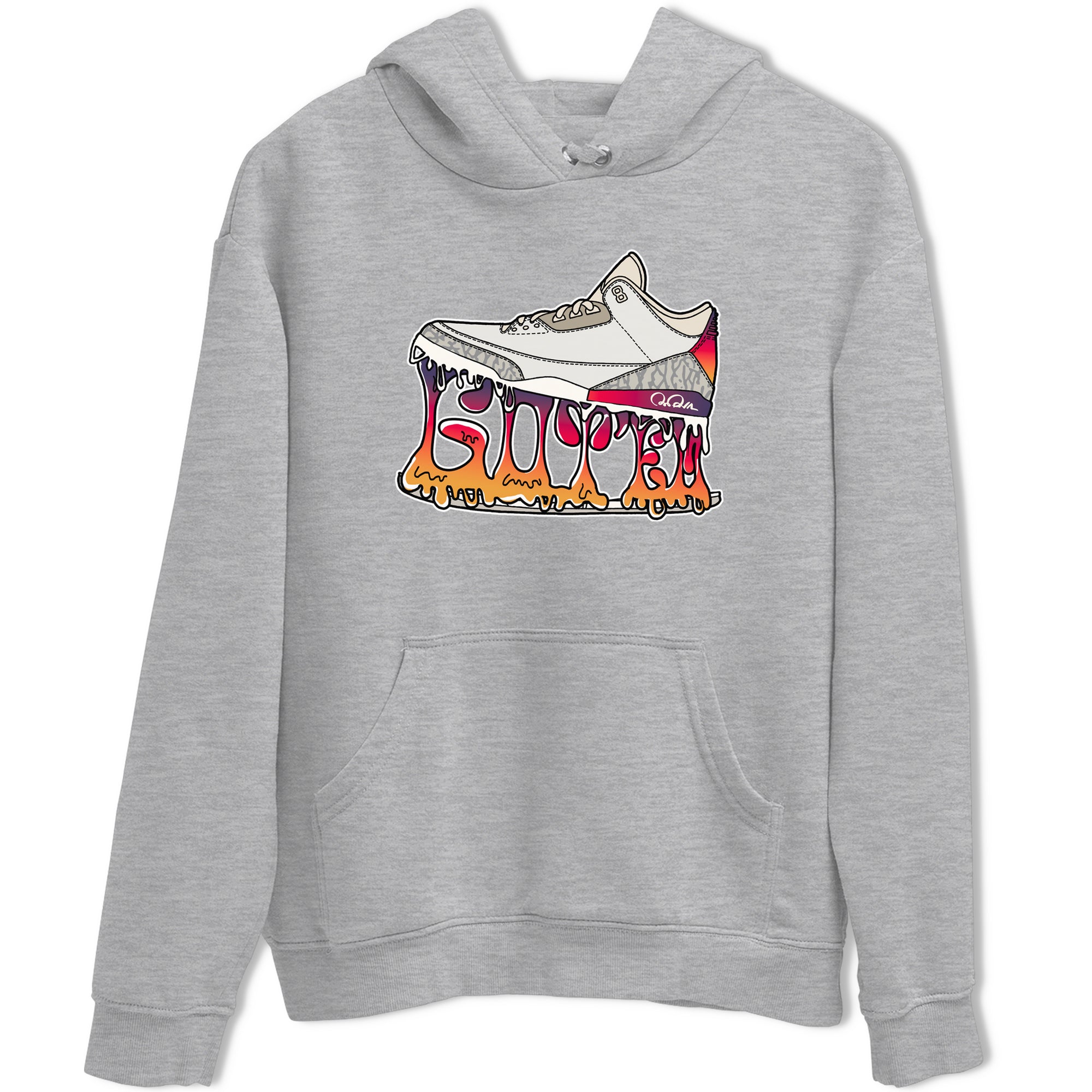 Air Jordan 3 J Balvin shirt to match jordans Shoe Stuck sneaker tees AJ3 J Balvin Drip Gear Zone Unisex Heather Grey 2 T-Shirt