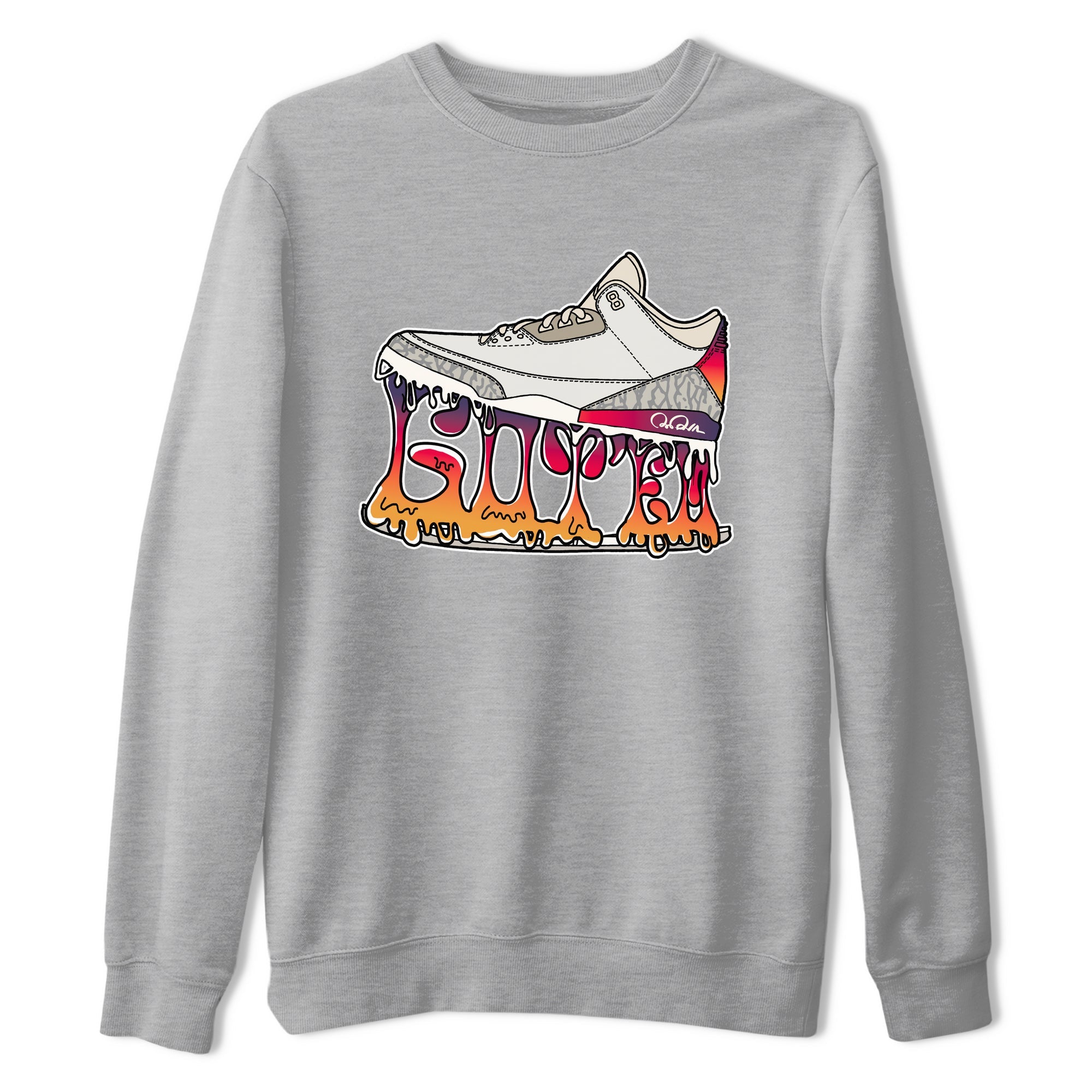 Air Jordan 3 J Balvin shirt to match jordans Shoe Stuck sneaker tees AJ3 J Balvin Drip Gear Zone Unisex Heather Grey 2 T-Shirt