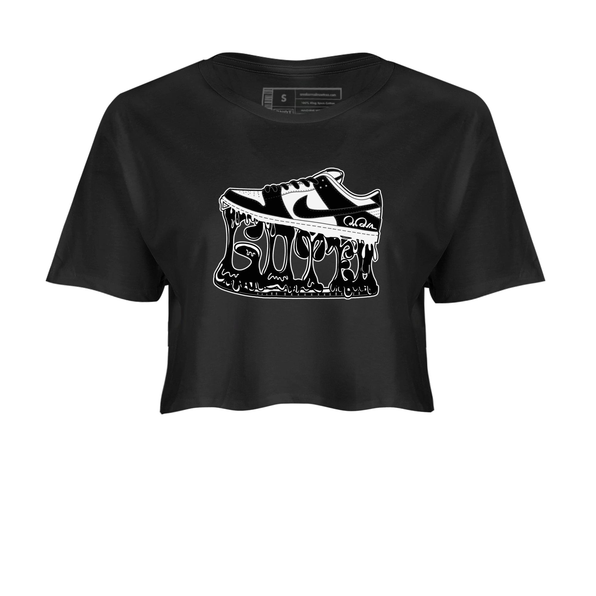 Dunk Panda shirt to match jordans Shoe Stuck sneaker tees Nike Dunk Low Panda Drip Gear Zone Black 2 Crop T-Shirt