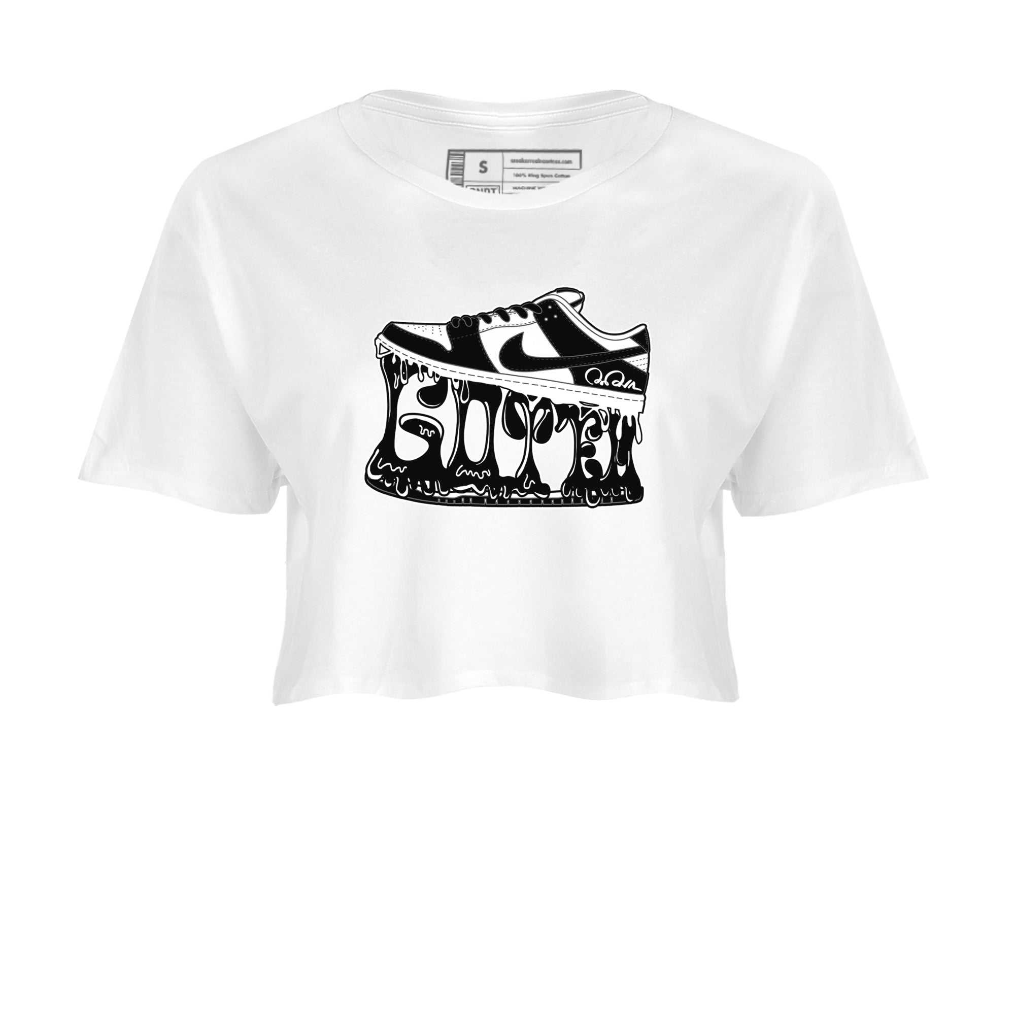 Dunk Panda shirt to match jordans Shoe Stuck sneaker tees Nike Dunk Low Panda Drip Gear Zone White 2 Crop T-Shirt