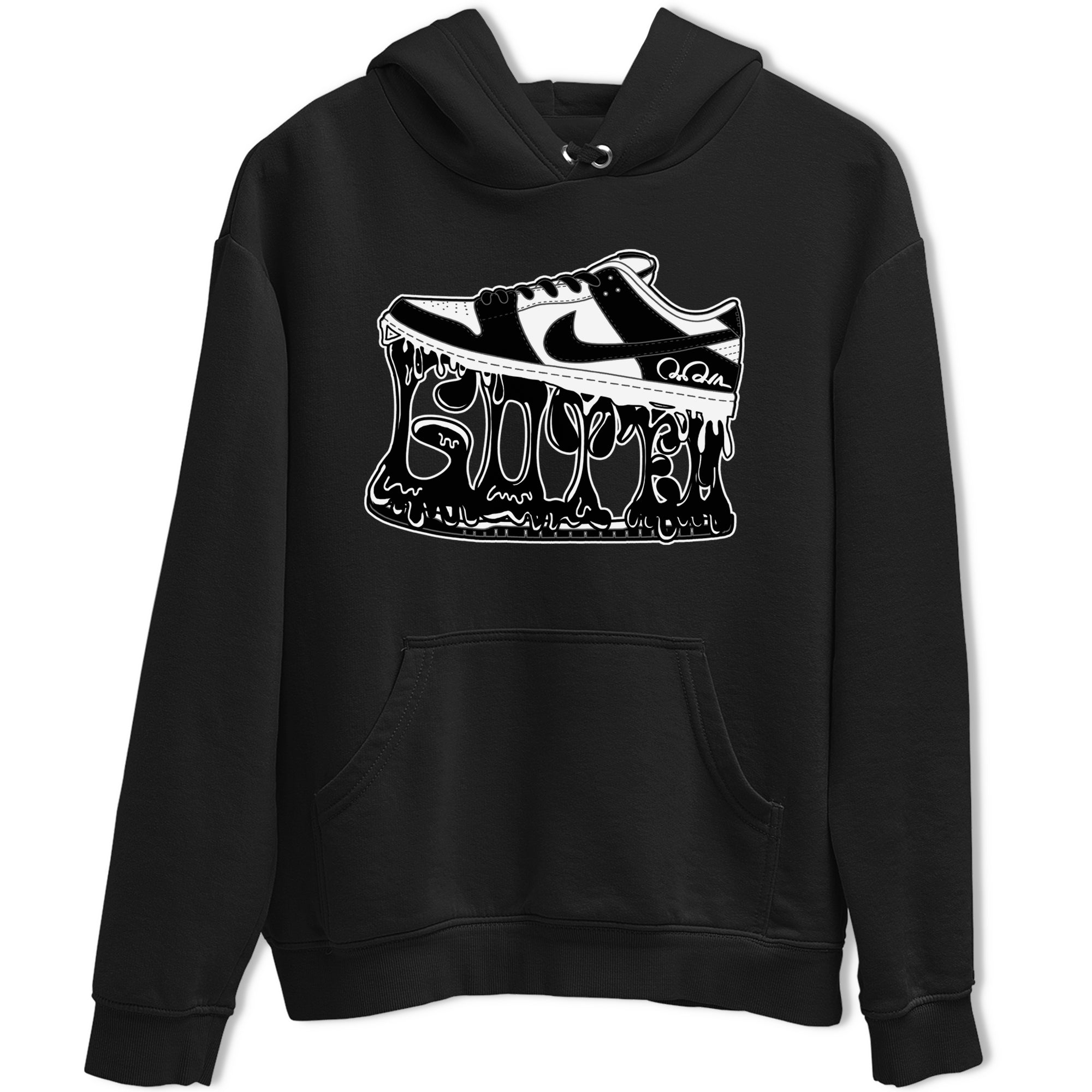 Dunk Panda shirt to match jordans Shoe Stuck sneaker tees Nike Dunk Low Panda Drip Gear Zone Unisex Black 2 T-Shirt