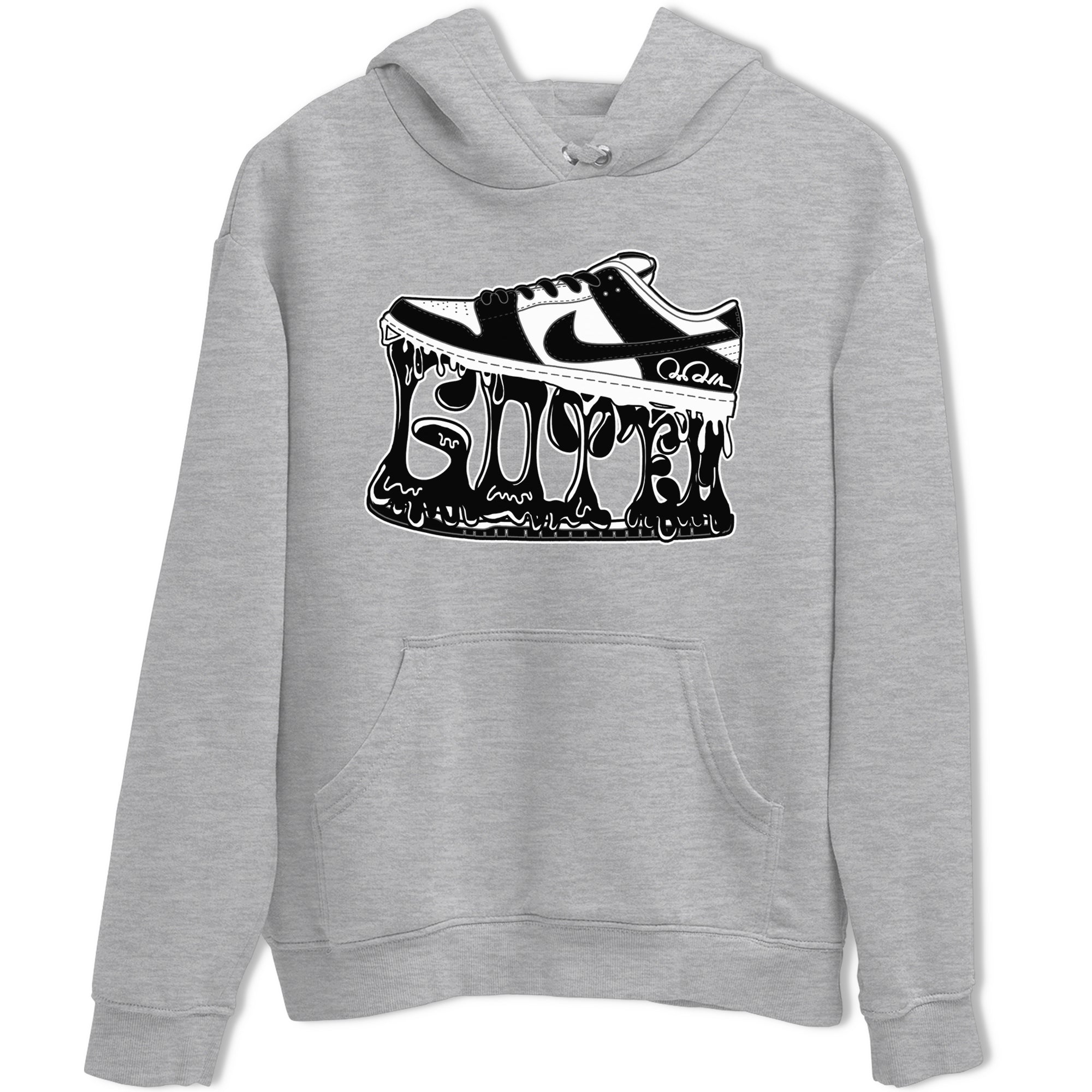 Dunk Panda shirt to match jordans Shoe Stuck sneaker tees Nike Dunk Low Panda Drip Gear Zone Unisex Heather Grey 2 T-Shirt