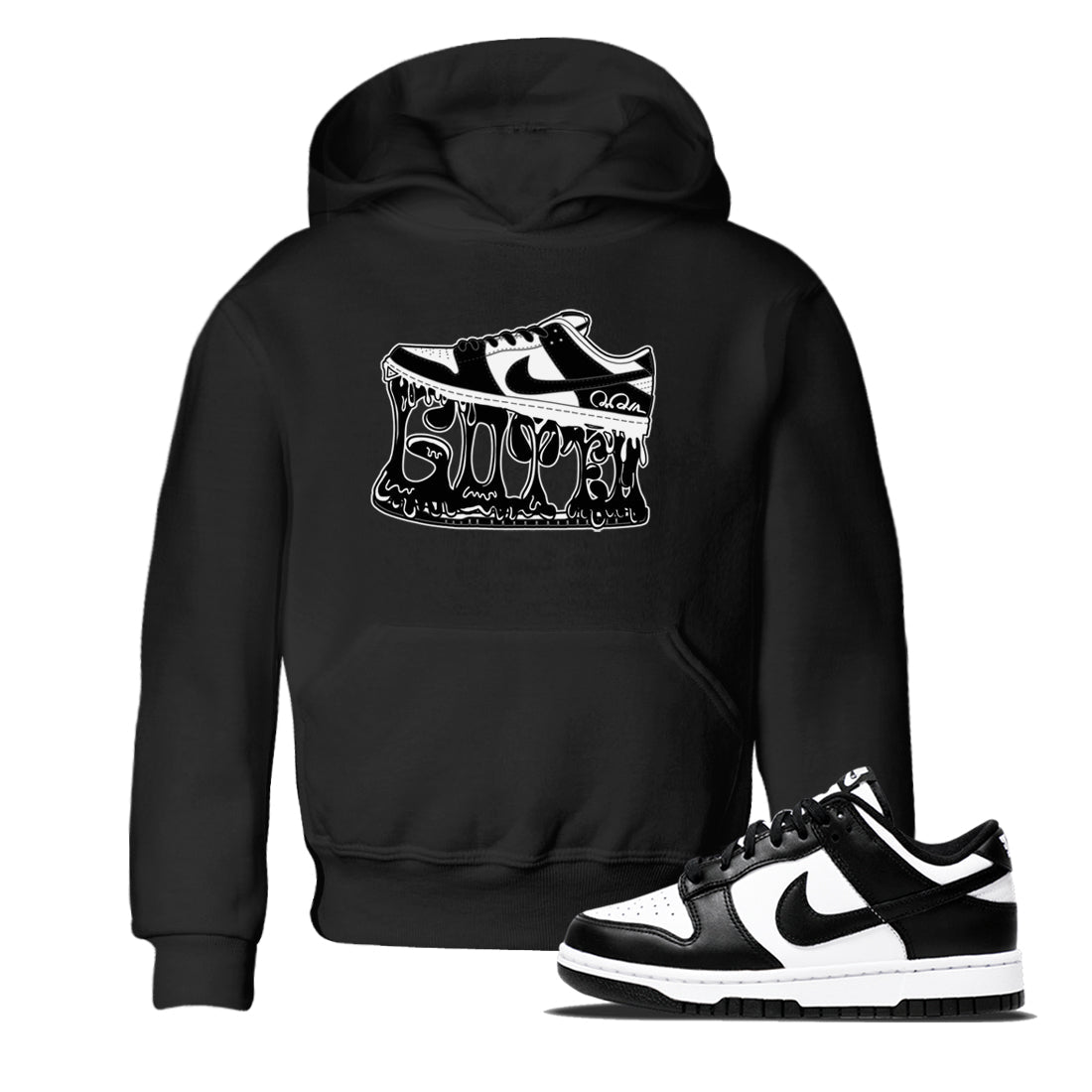 Dunk Panda shirt to match jordans Shoe Stuck sneaker tees Nike Dunk Low Panda Drip Gear Zone Baby Toddler Black 1 T-Shirt