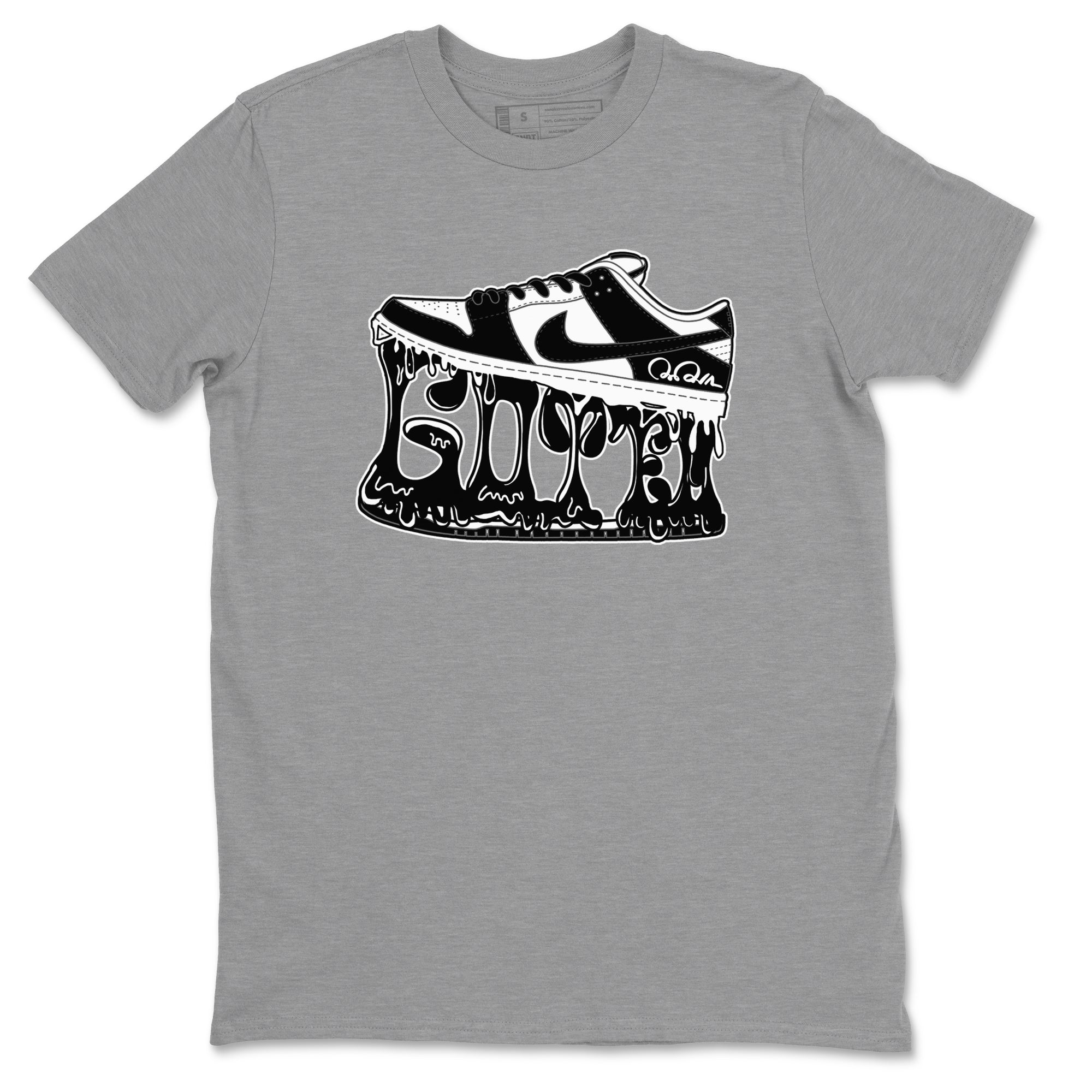Dunk Panda shirt to match jordans Shoe Stuck sneaker tees Nike Dunk Low Panda Drip Gear Zone Unisex Heather Grey 2 T-Shirt