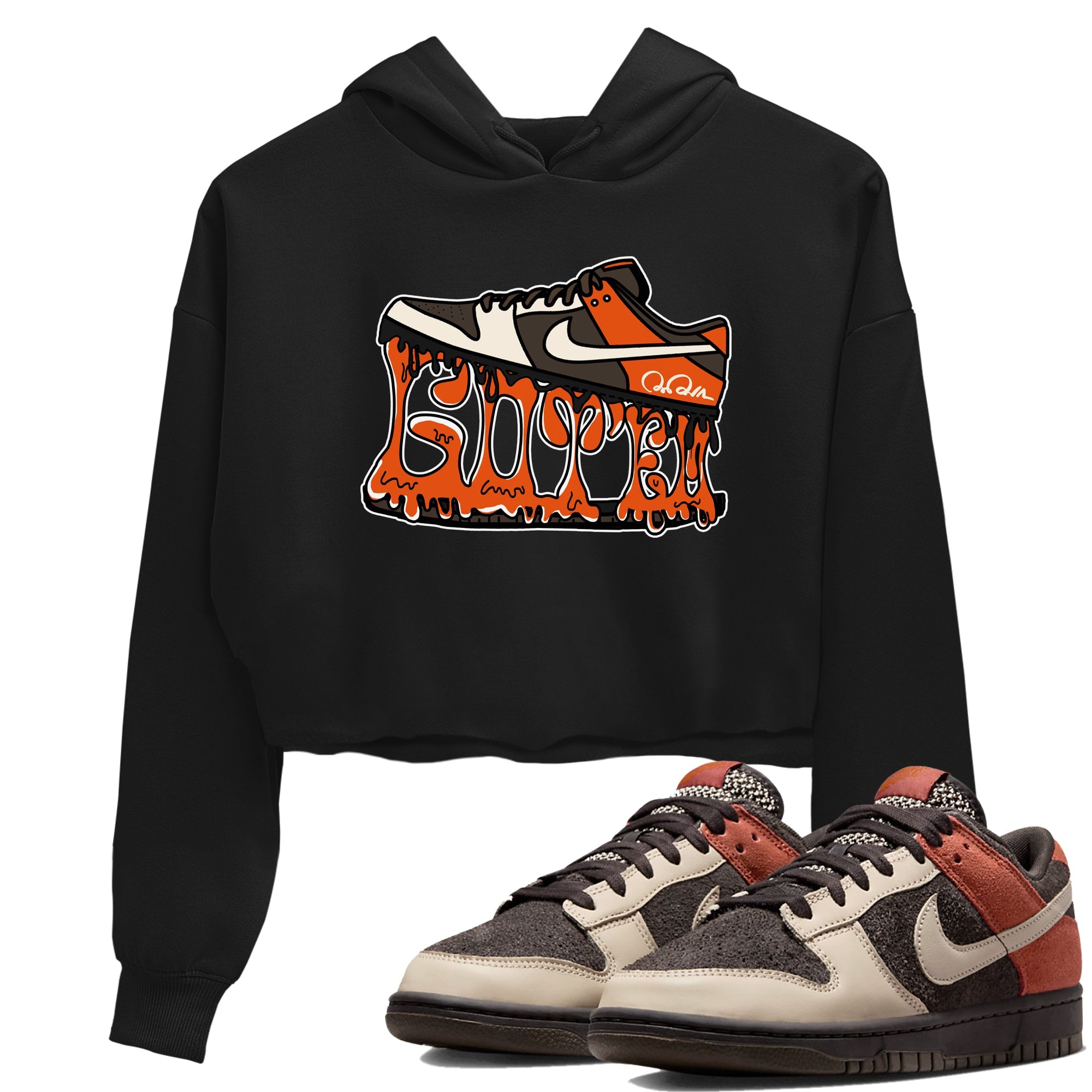 Dunk Red Panda shirt to match jordans Shoe Stuck sneaker tees Nike Dunk Low Red Panda Drip Gear Zone Black 1 Crop T-Shirt