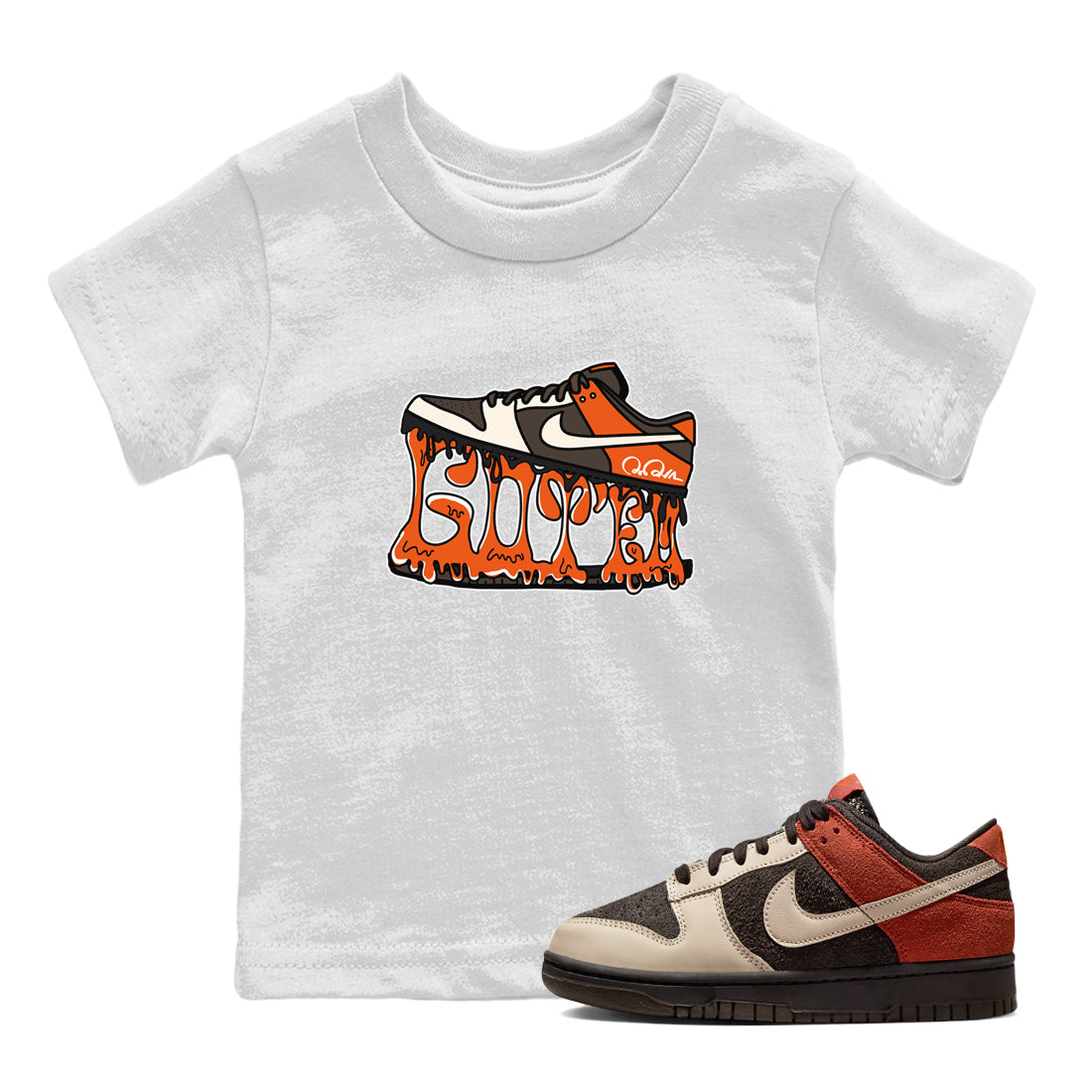 Dunk Red Panda shirt to match jordans Shoe Stuck sneaker tees Nike Dunk Low Red Panda Drip Gear Zone Baby Toddler White 1 T-Shirt
