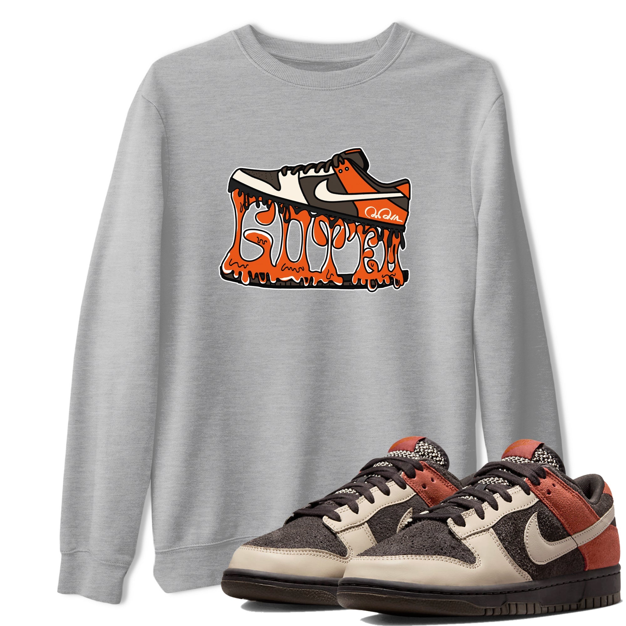 Dunk Red Panda shirt to match jordans Shoe Stuck sneaker tees Nike Dunk Low Red Panda Drip Gear Zone Unisex Heather Grey 1 T-Shirt