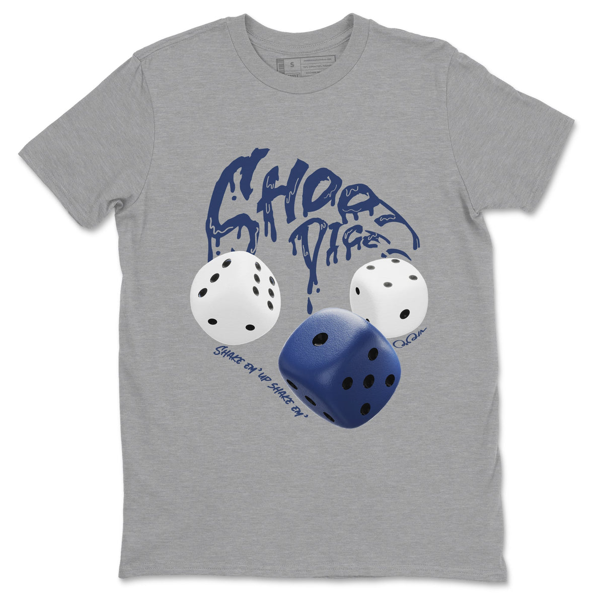 1s Midnight Navy shirts to match jordans Shoot Dice sneaker match tees Air Jordan 1 Midnight Navy match shoes to clothes Drip Gear Zone unisex cotton Heather Grey 2 shirts