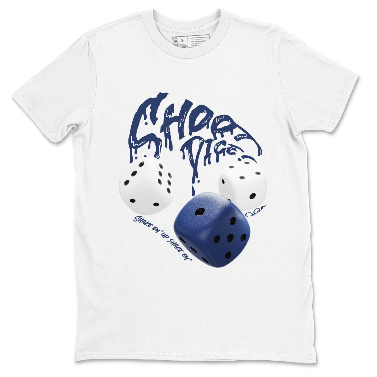 1s Midnight Navy shirts to match jordans Shoot Dice sneaker match tees Air Jordan 1 Midnight Navy match shoes to clothes Drip Gear Zone unisex cotton White 2 shirts