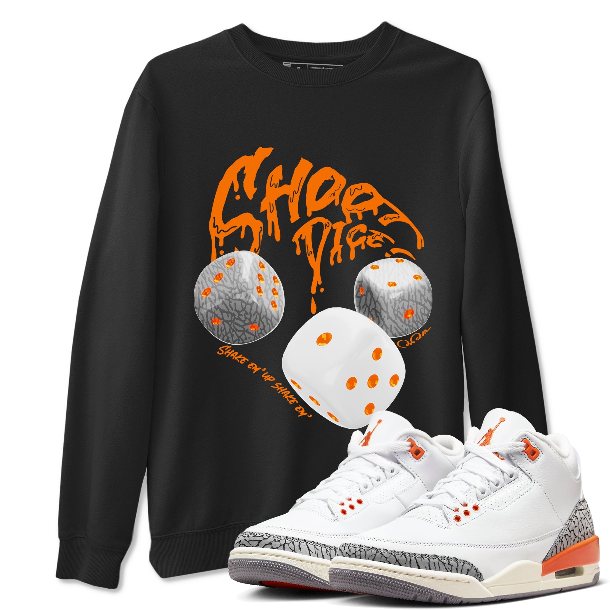 3s Georgia Peach shirt to match jordans Shoot Dice sneaker tees Air Jordan 3 Georgia Peach Drip Gear Zone unisex cotton Black 1 crew neck shirt