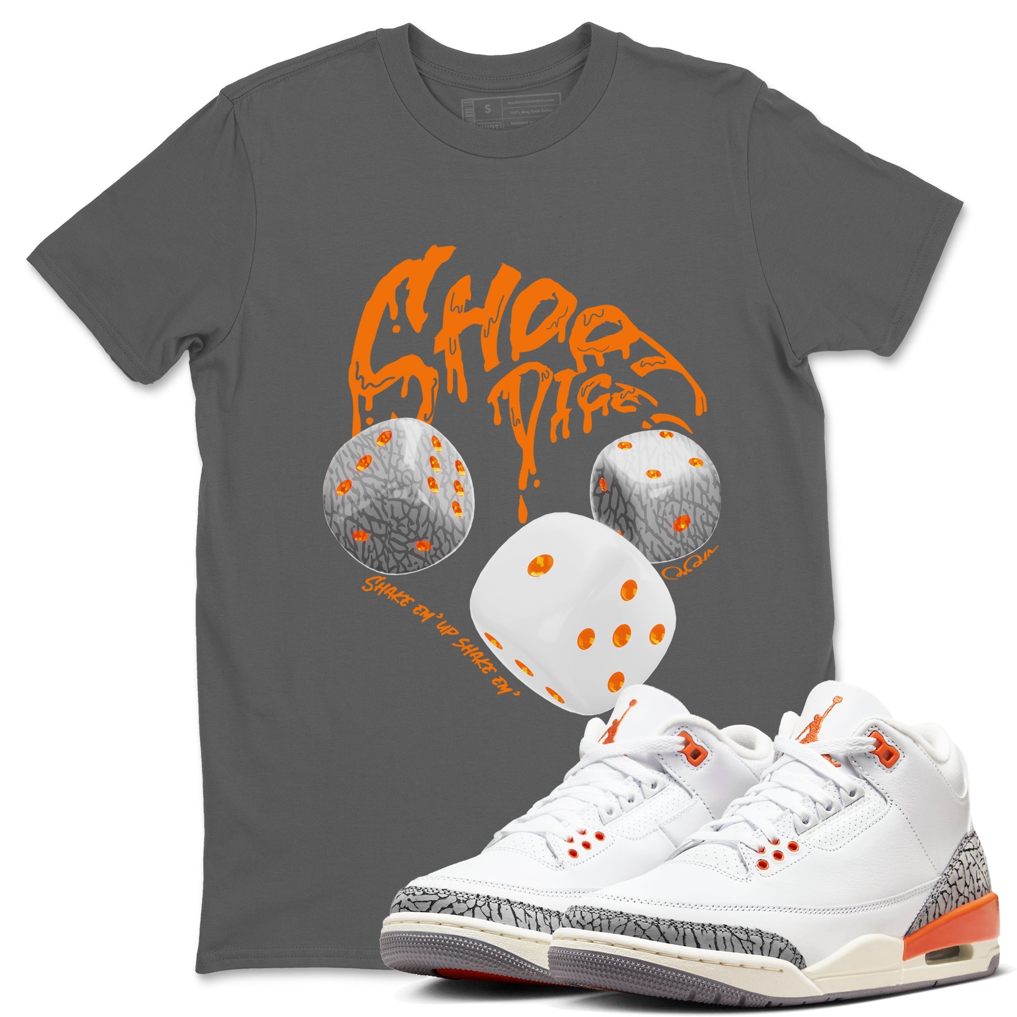 3s Georgia Peach shirt to match jordans Shoot Dice sneaker tees Air Jordan 3 Georgia Peach Drip Gear Zone unisex cotton Cool Grey 1 crew neck shirt