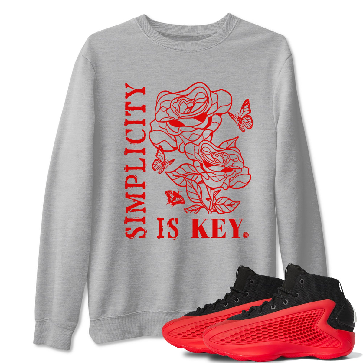 AE 1 Bred Shirts To Match Jordans Simplicity Is Key sneaker match tees AE 1 Bred Tee Drip Gear Zone unisex cotton Heather Grey 1 crew neck shirts