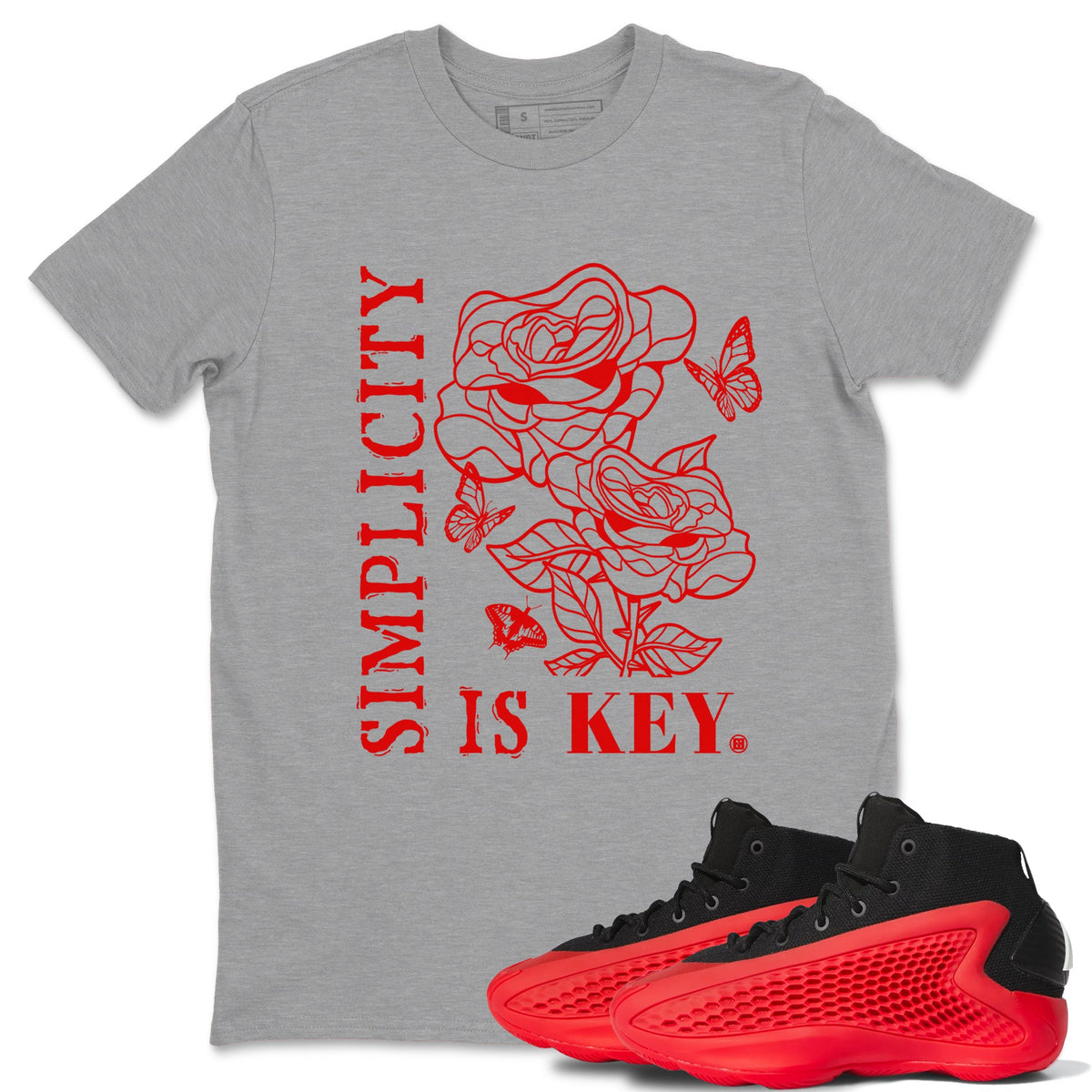 AE 1 Bred Shirts To Match Jordans Simplicity Is Key sneaker match tees AE 1 Bred Tee Drip Gear Zone unisex cotton Heather Grey 1 crew neck shirts