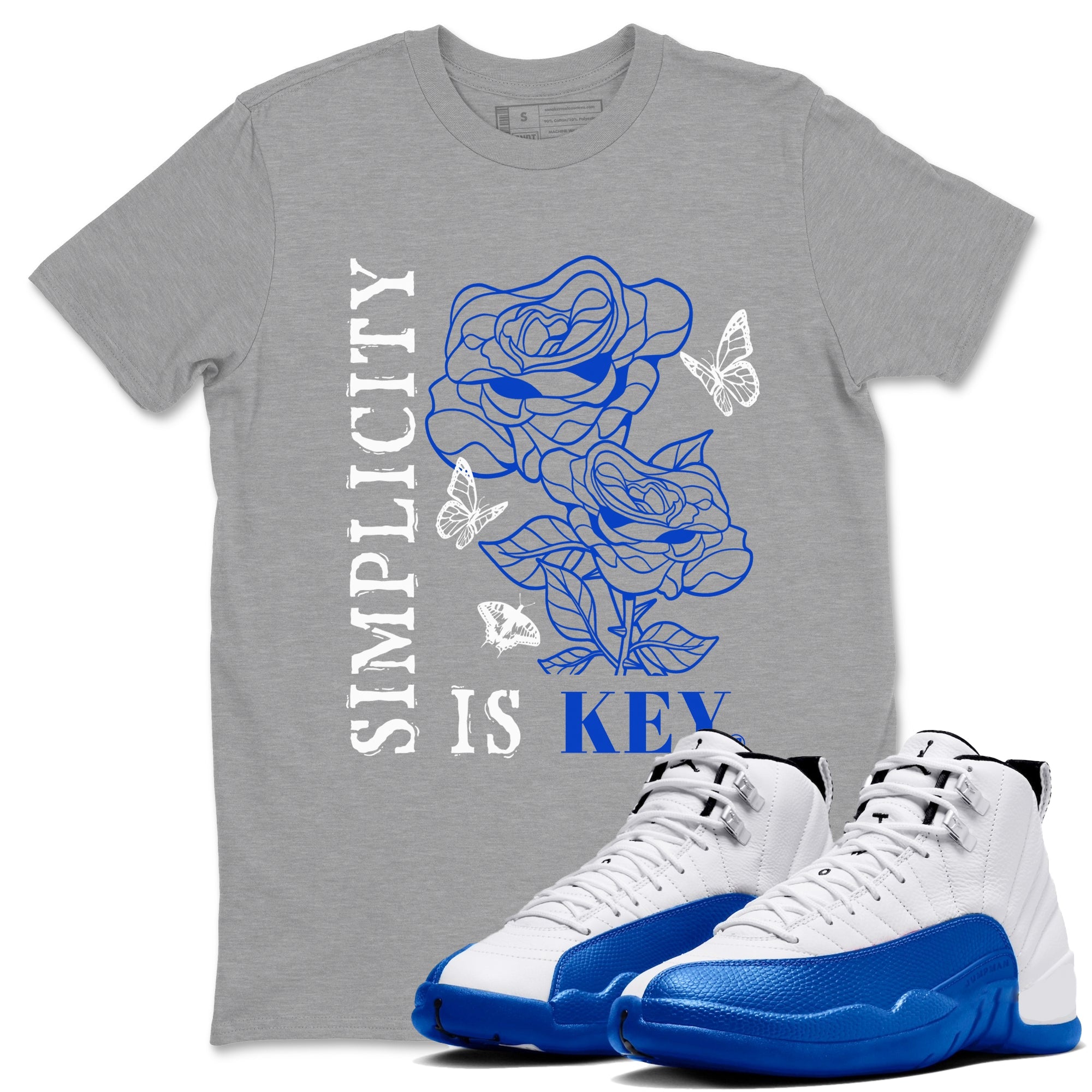 Air Jordan 12 Blueberry Shirts To Match Jordans Simplicity Is Key sneaker match tees Air Jordan 12 Blueberry Tee Drip Gear Zone unisex cotton Heather Grey 1 crew neck shirts