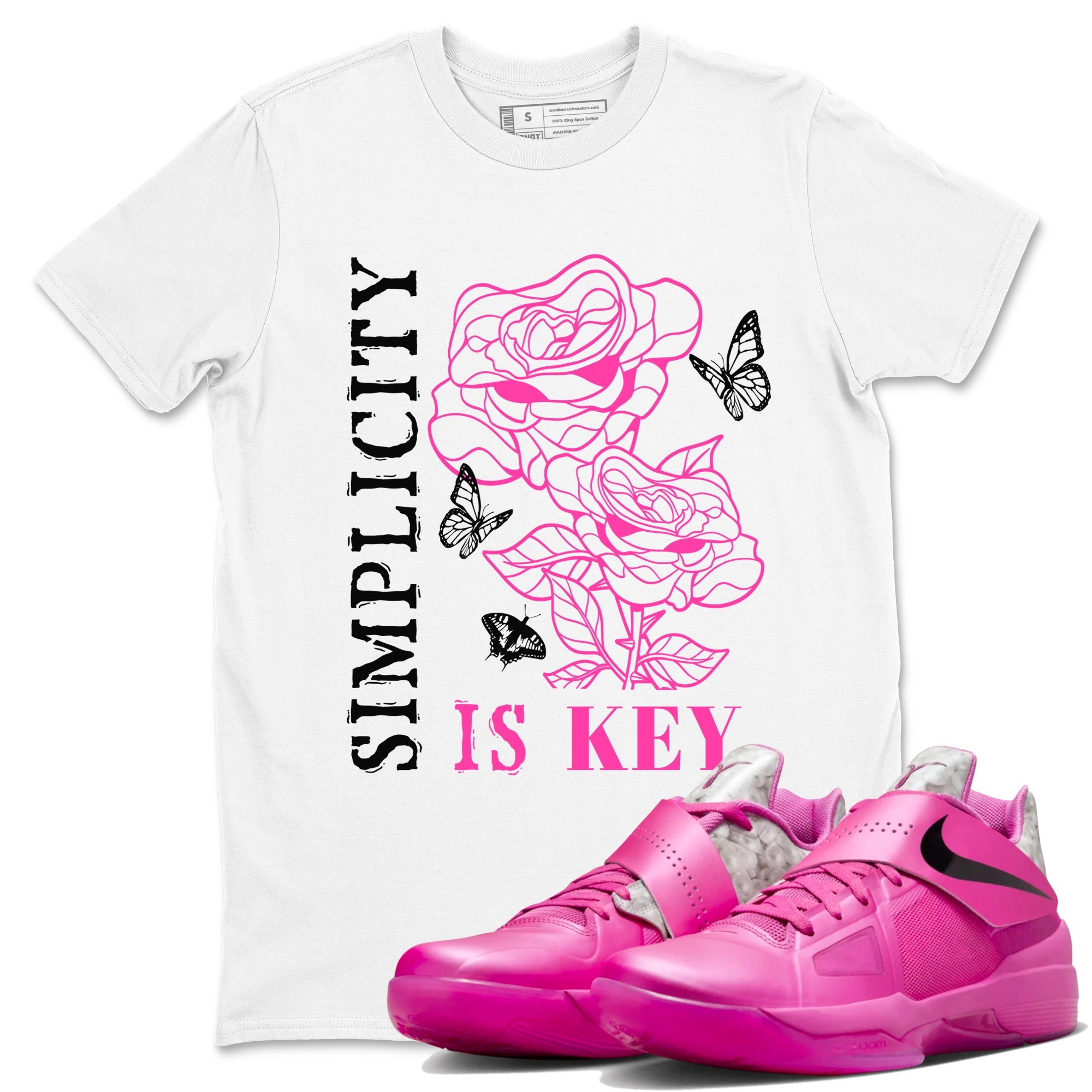 Nike KD 4 Retro Aunt Pearl shirts to match jordans Simplicity Is Key sneaker match tees Nike KD 4 Aunt Pearl match shoes to clothes Drip Gear Zone unisex cotton White 1 shirts