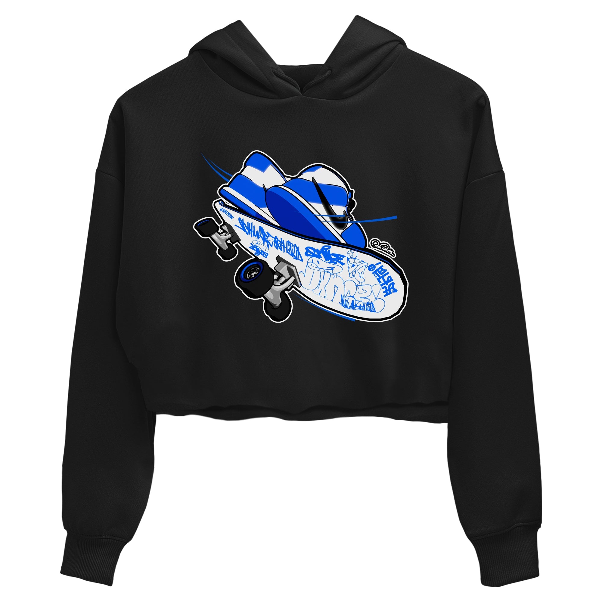 AJ1 Game Royal shirt to match jordans Skateboard sneaker tees Air Jordan 1 Game Royal Drip Gear Zone Black 2 crop length shirt