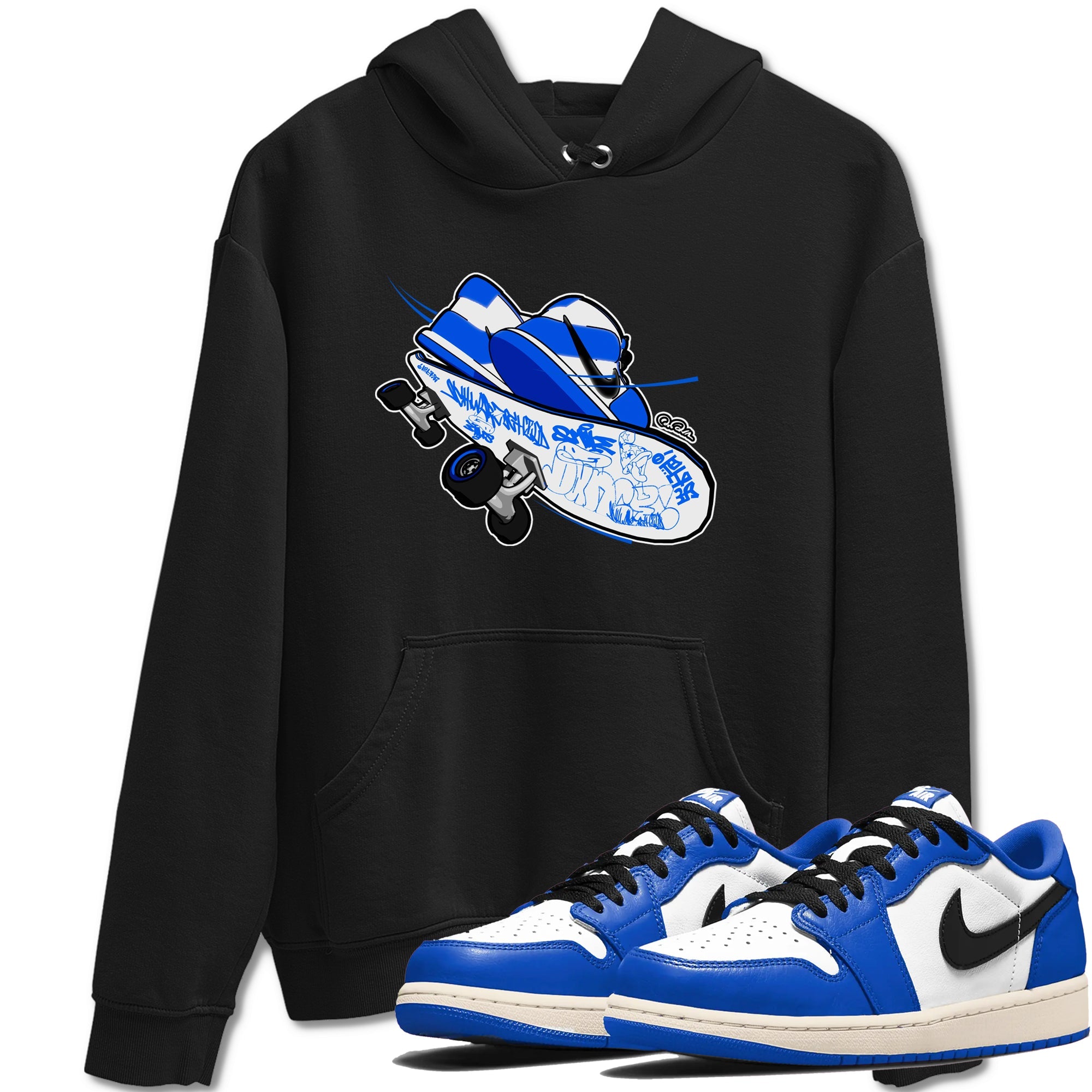 AJ1 Game Royal shirt to match jordans Skateboard sneaker tees Air Jordan 1 Game Royal Drip Gear Zone unisex cotton Black 1 crew neck shirt