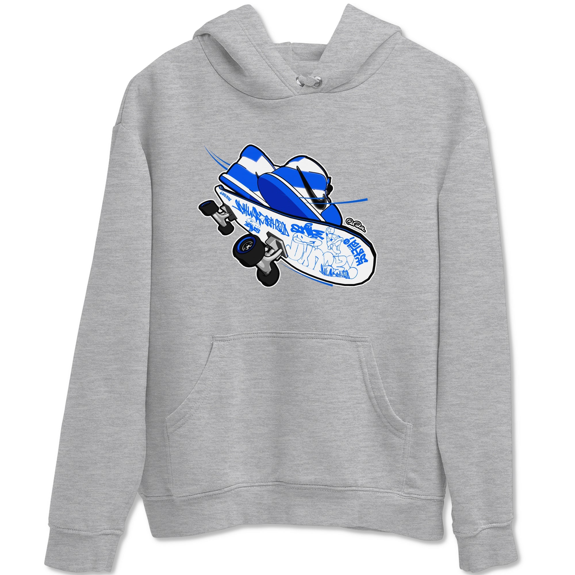 AJ1 Game Royal shirt to match jordans Skateboard sneaker tees Air Jordan 1 Game Royal Drip Gear Zone unisex cotton Heather Grey 2 crew neck shirt